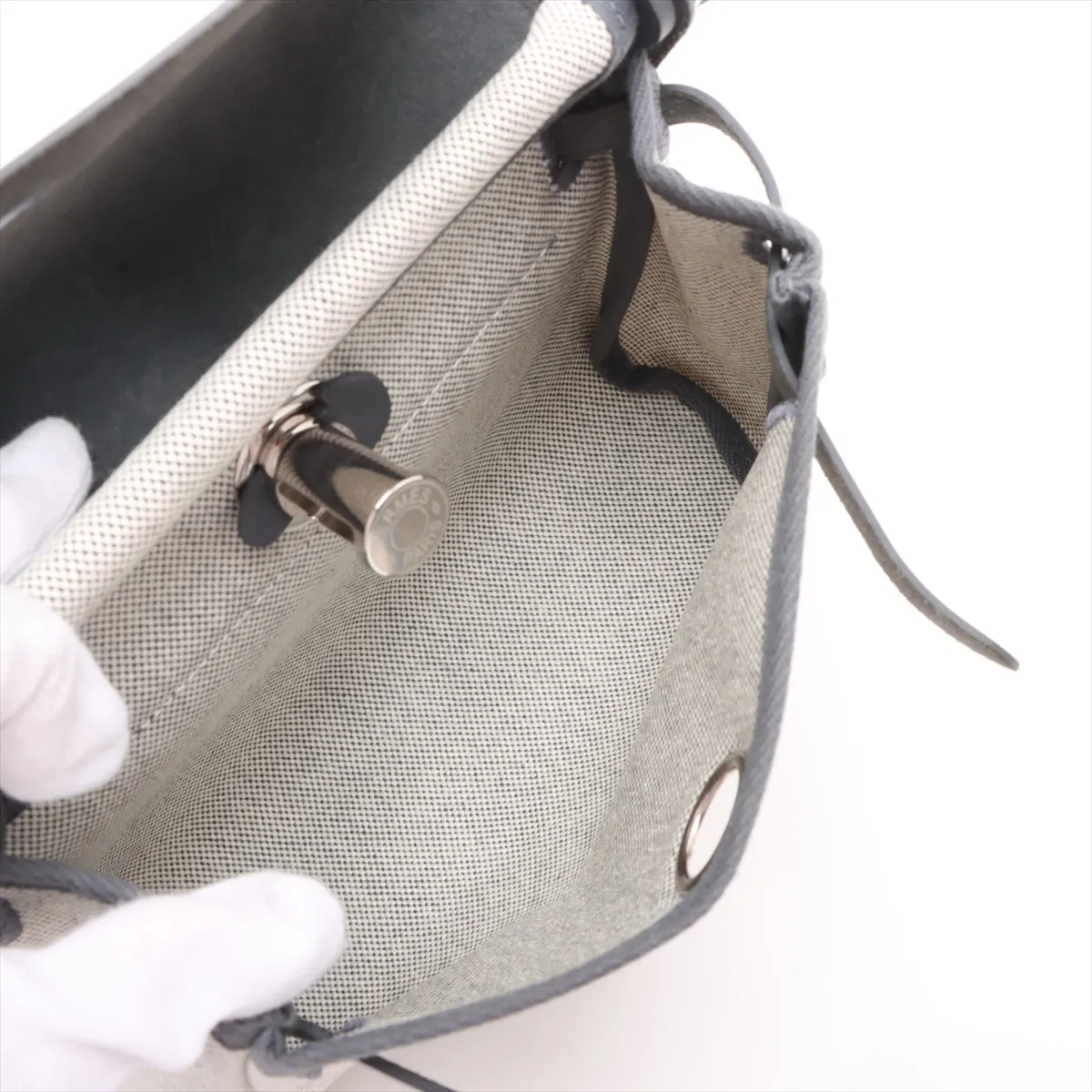 Ale Bag Zip 20 Mini Toile Ash x Vache Hunter Beige x Ardoise Silver Hardware W:2024 — view 6