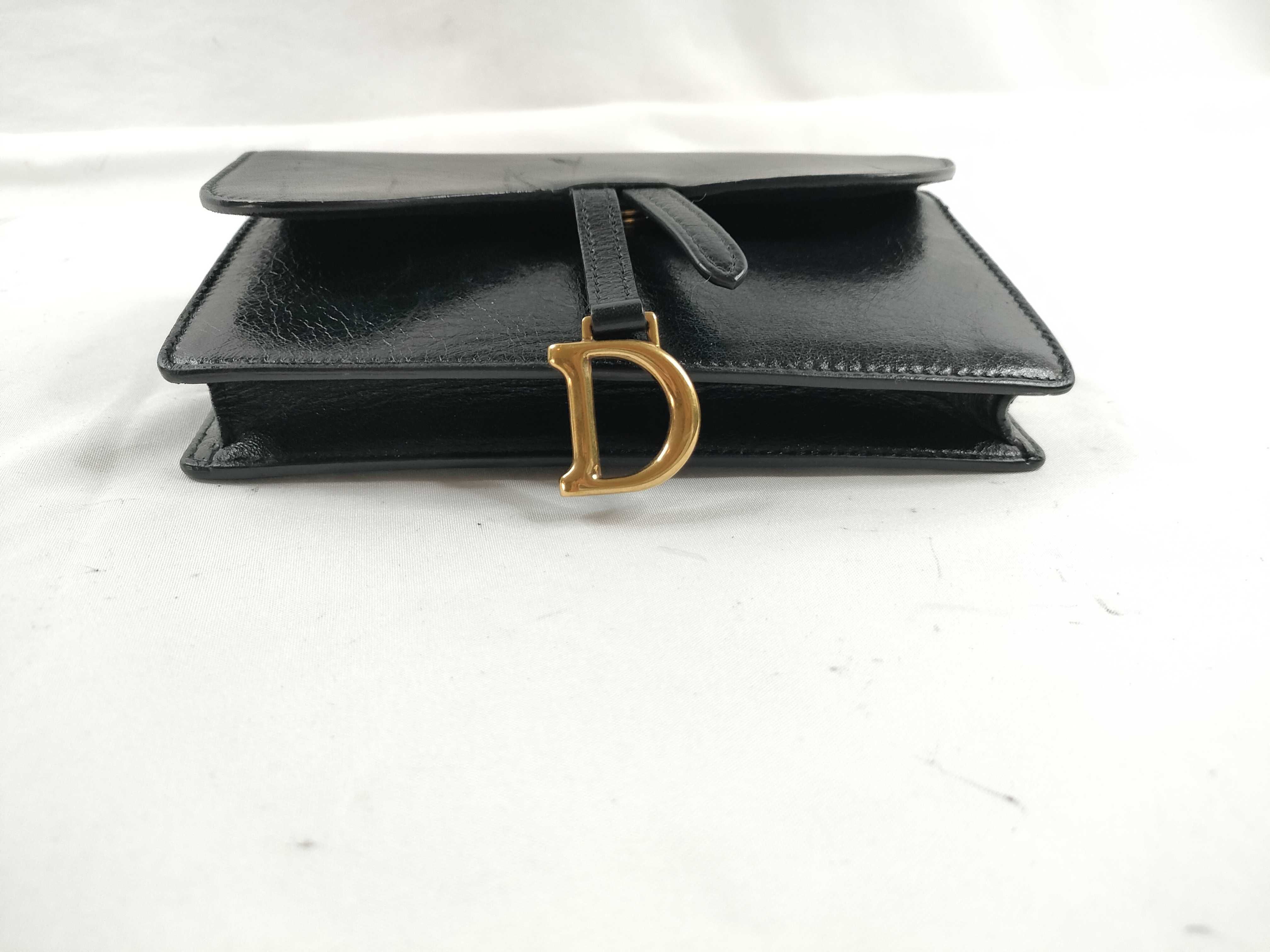 DU-Christian Saddle Leather Waist Bag Black — view 4