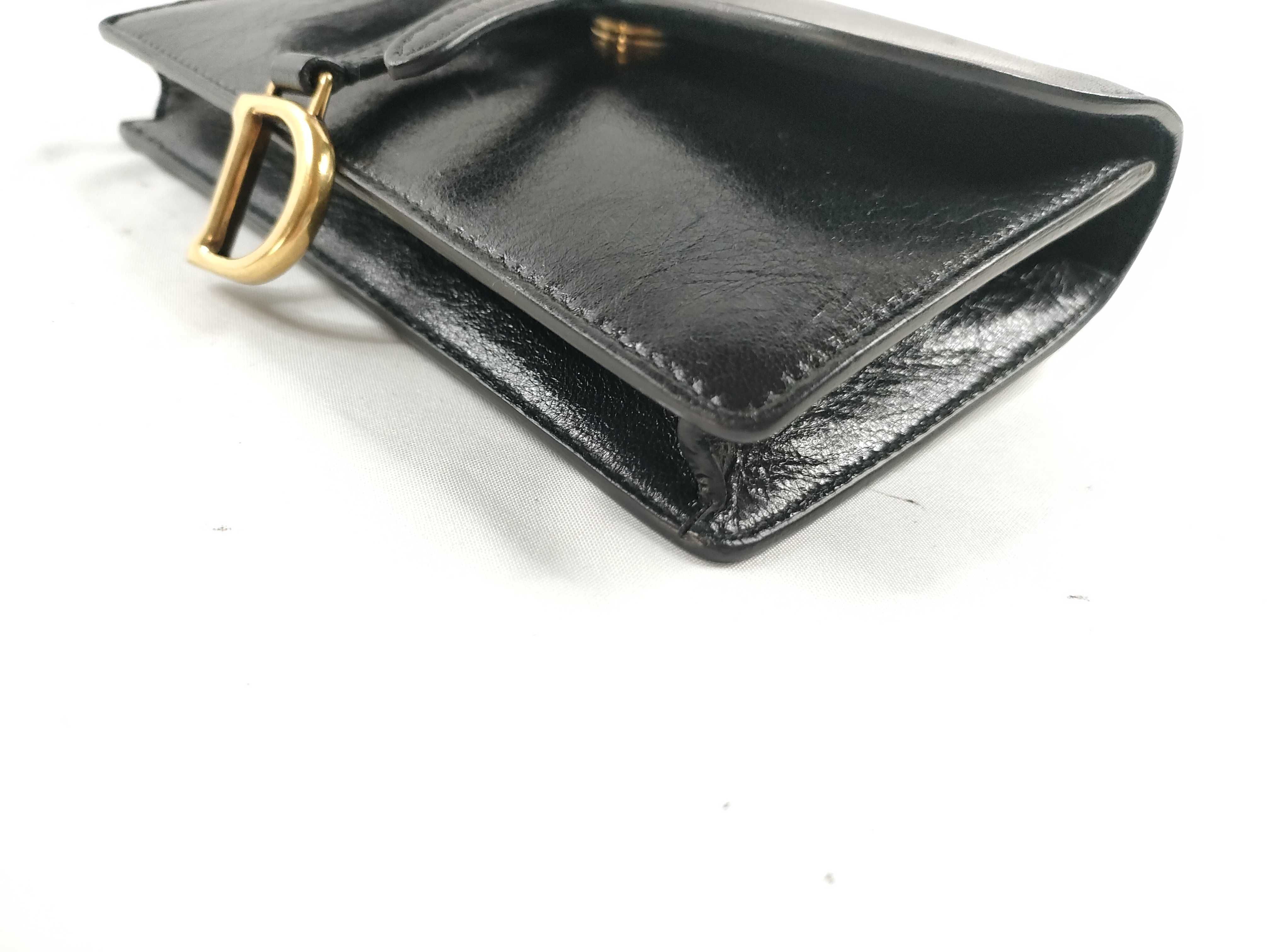 DU-Christian Saddle Leather Waist Bag Black — view 5