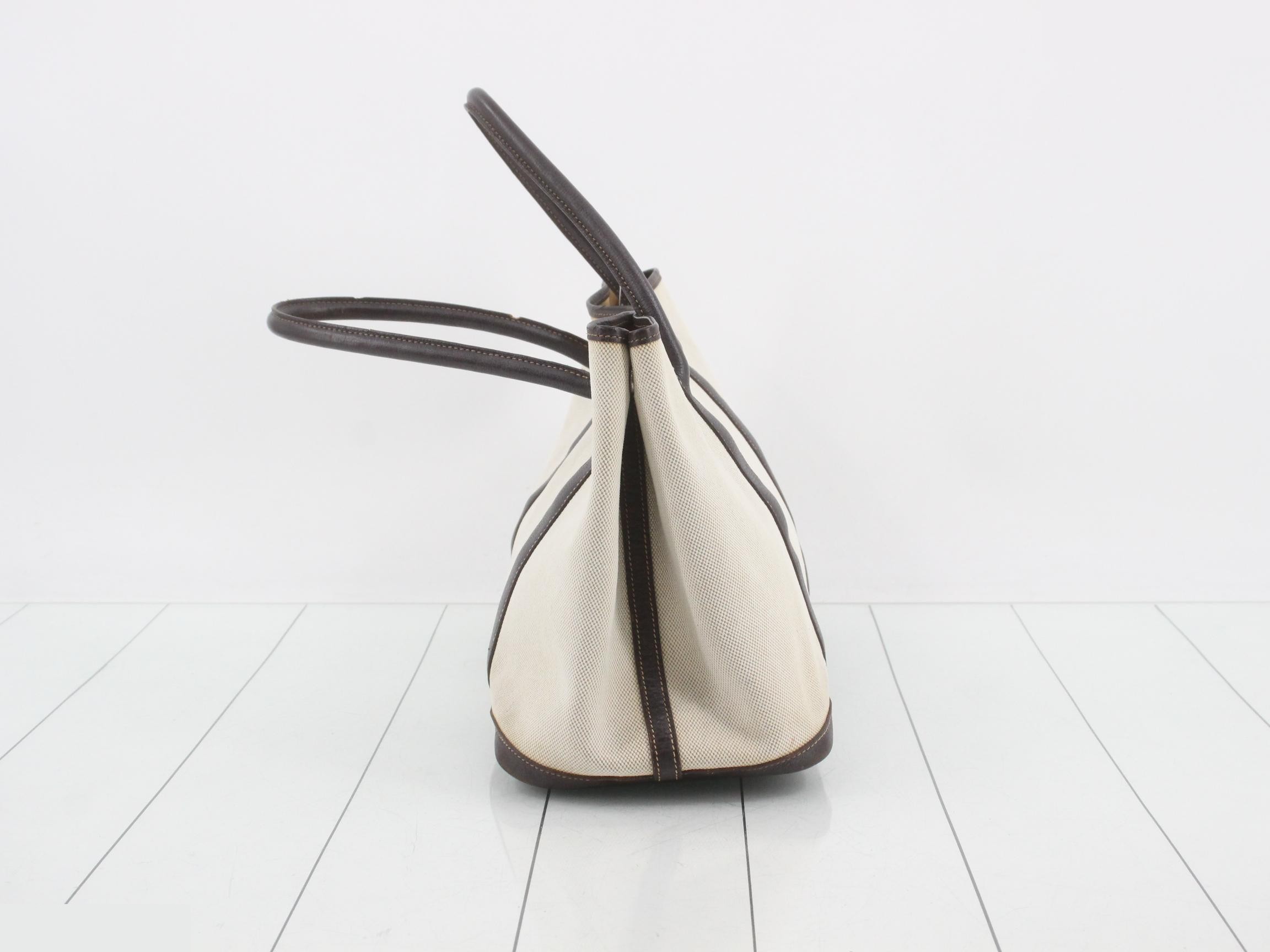 Garden Party PM Tote Bag, PVC, Beige/Brown, J Stamp — view 3