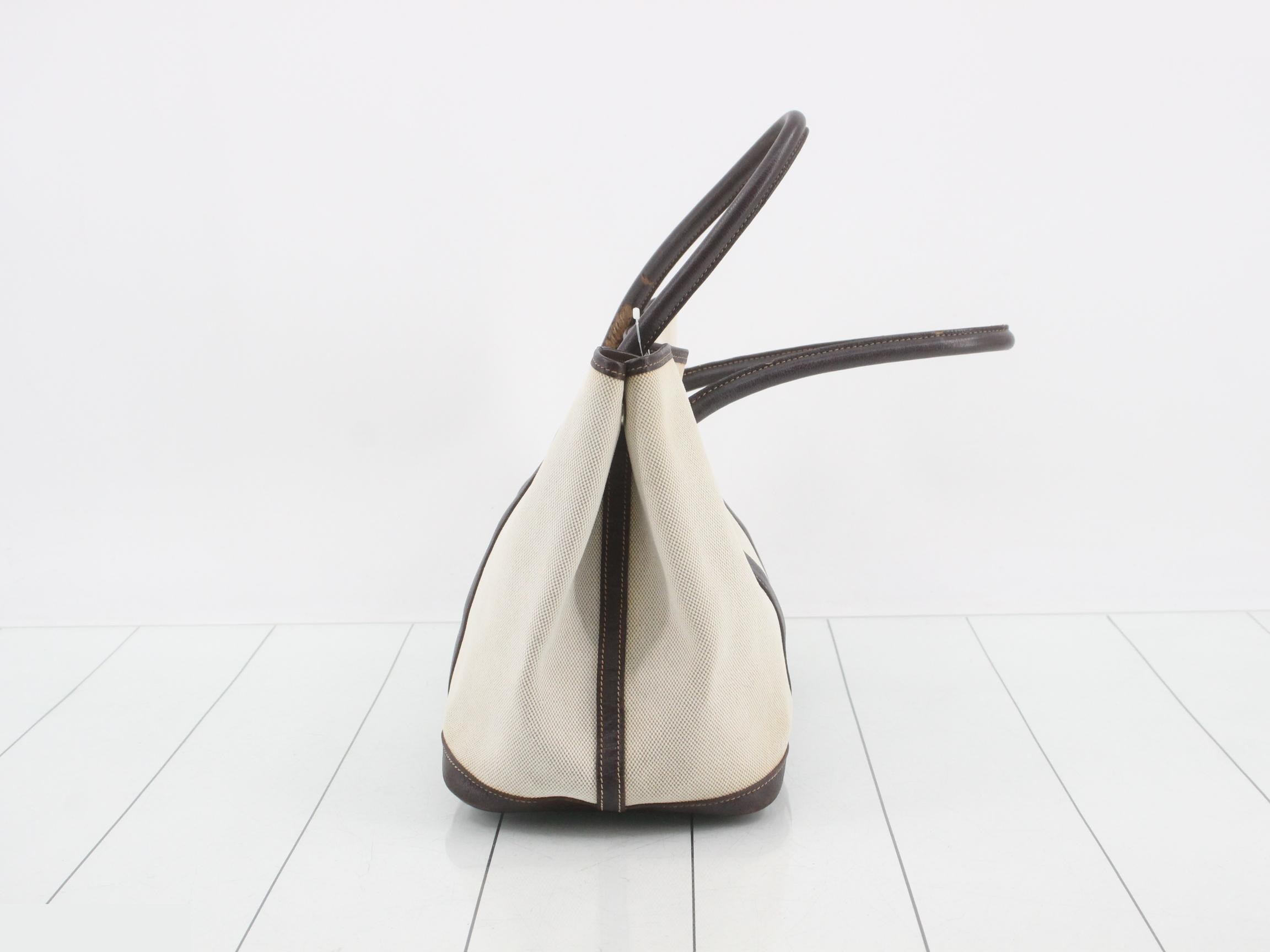 Garden Party PM Tote Bag, PVC, Beige/Brown, J Stamp — view 4