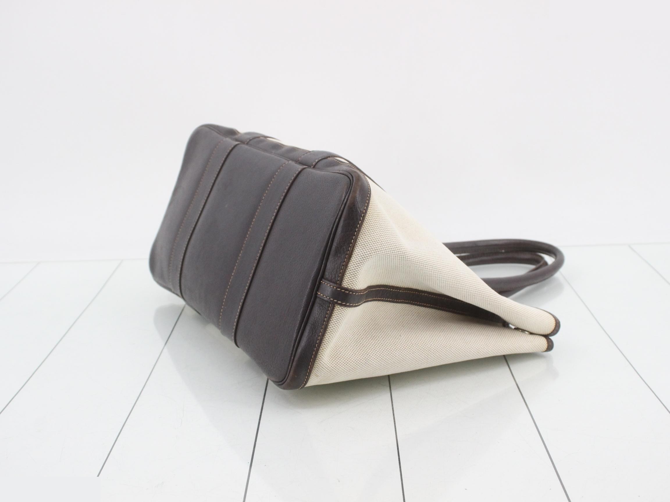 Garden Party PM Tote Bag, PVC, Beige/Brown, J Stamp — view 6