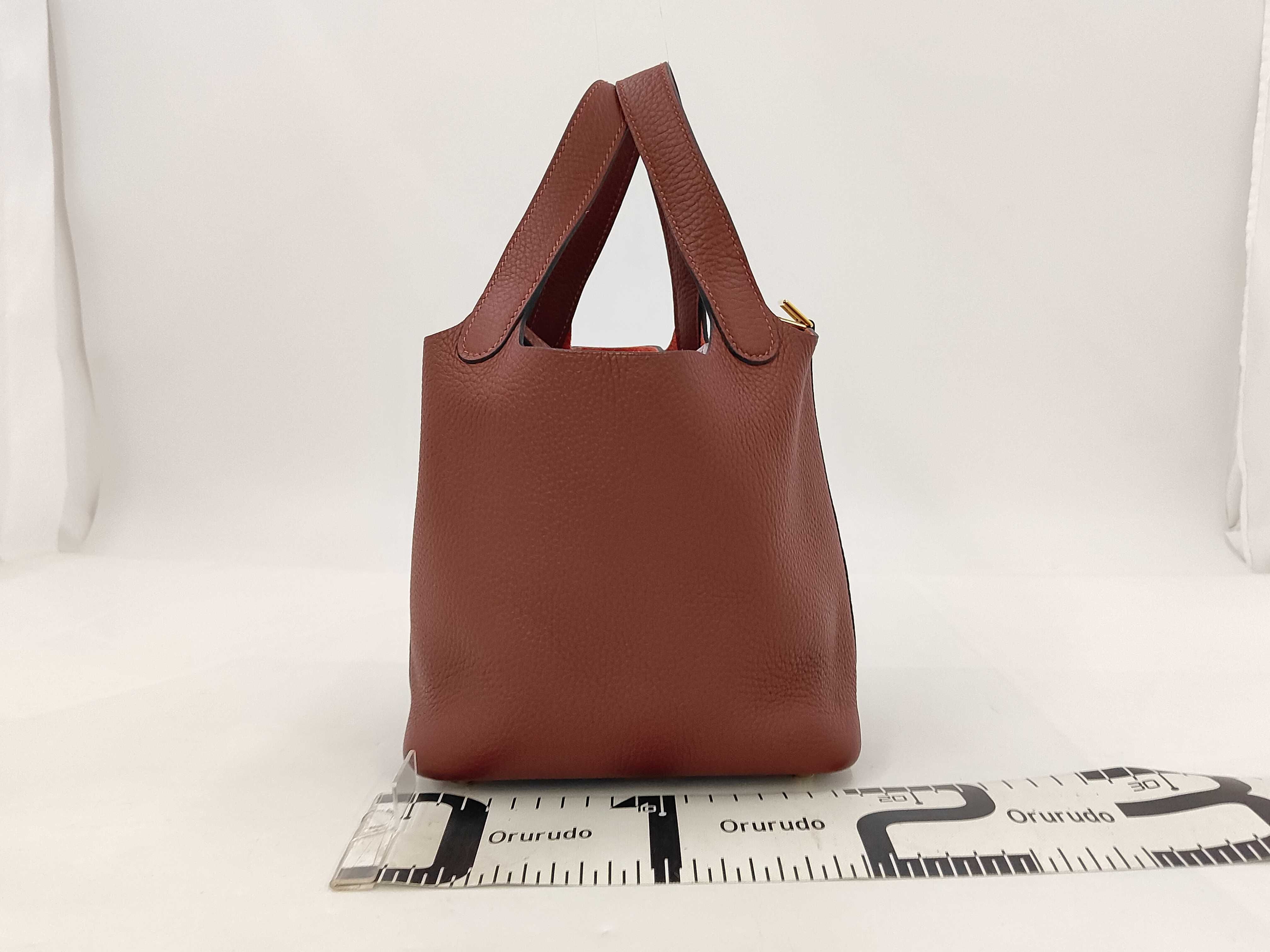Picotin Lock PM Taurillon Leather Rouge H Gold Hardware U Stamp Handbag — view 2