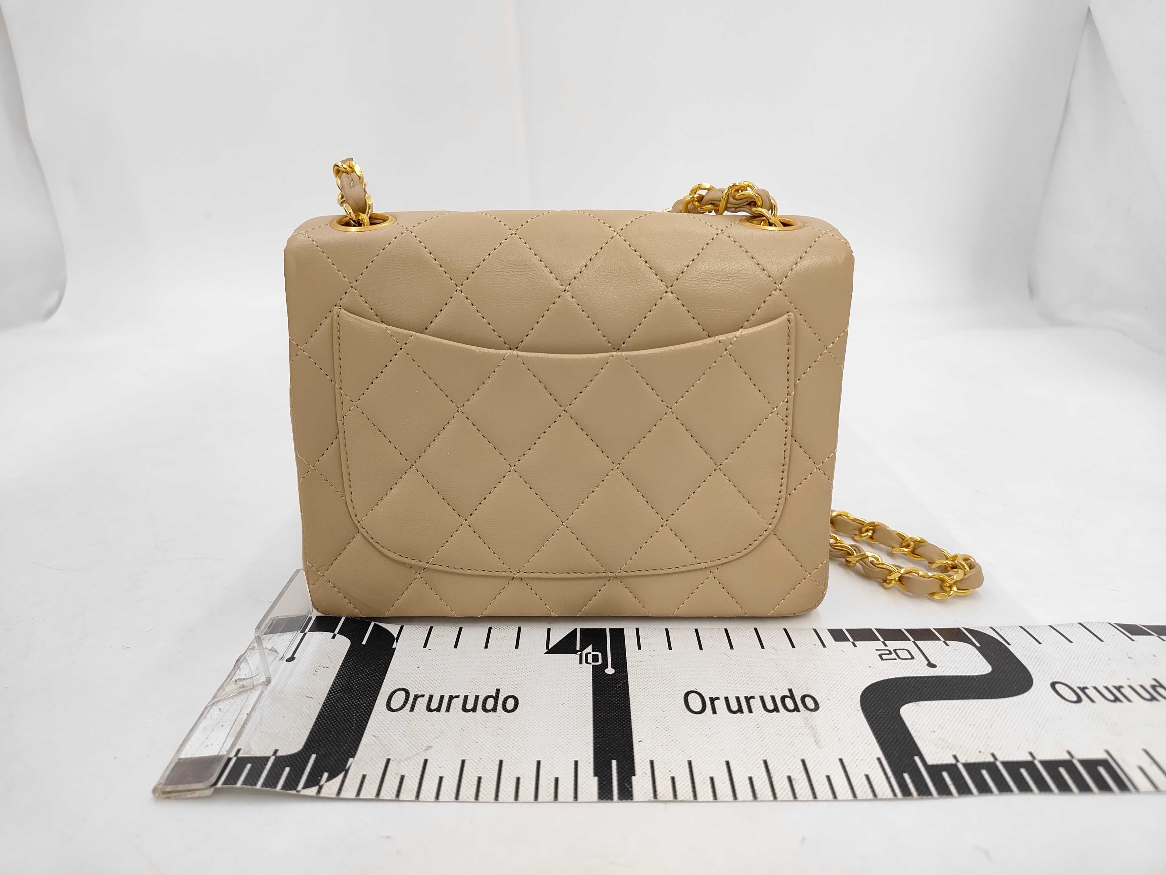 Lambskin Mini Matelassé 17 Beige Shoulder Bag — view 2