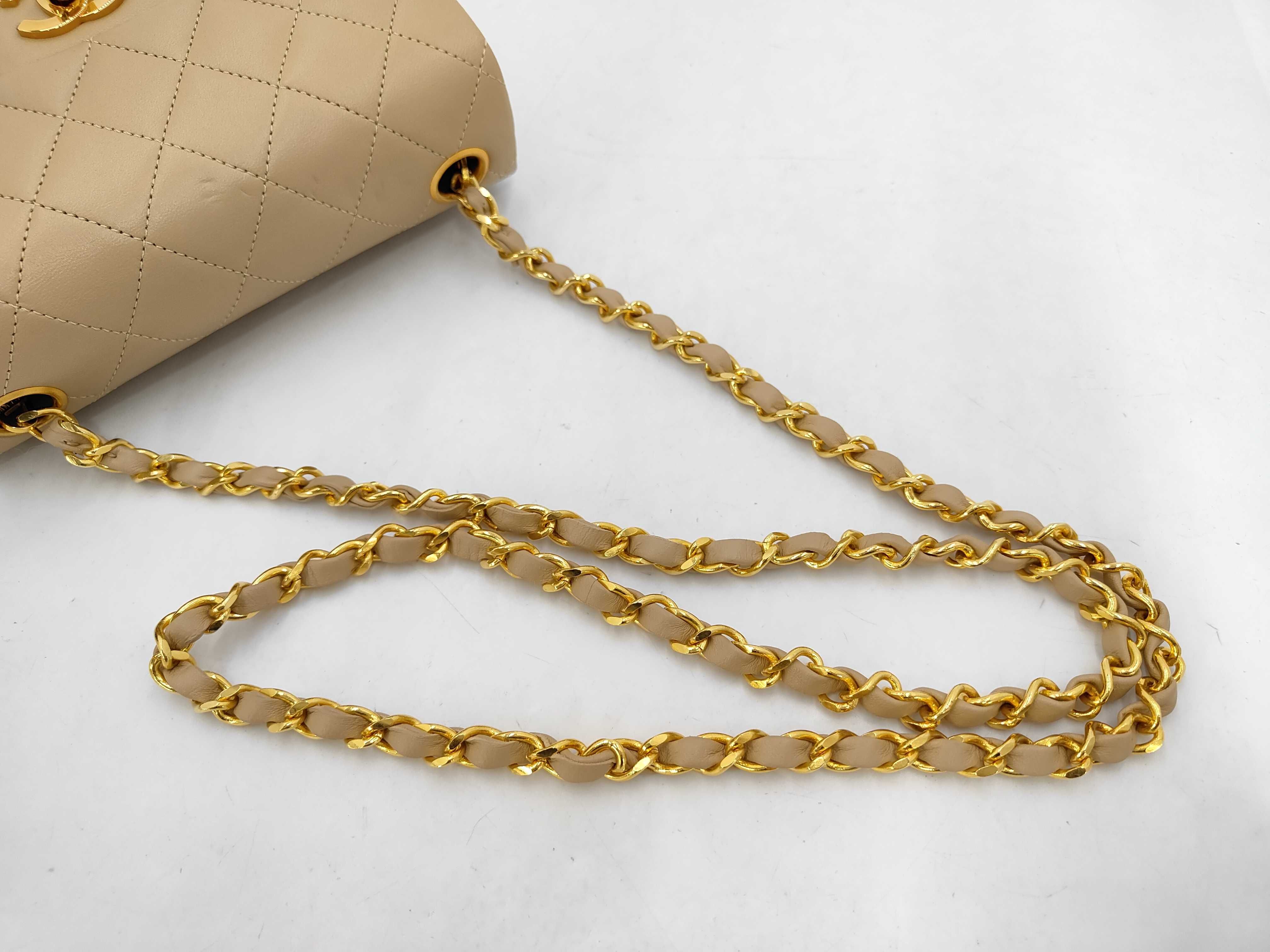 Lambskin Mini Matelassé 17 Beige Shoulder Bag — view 5
