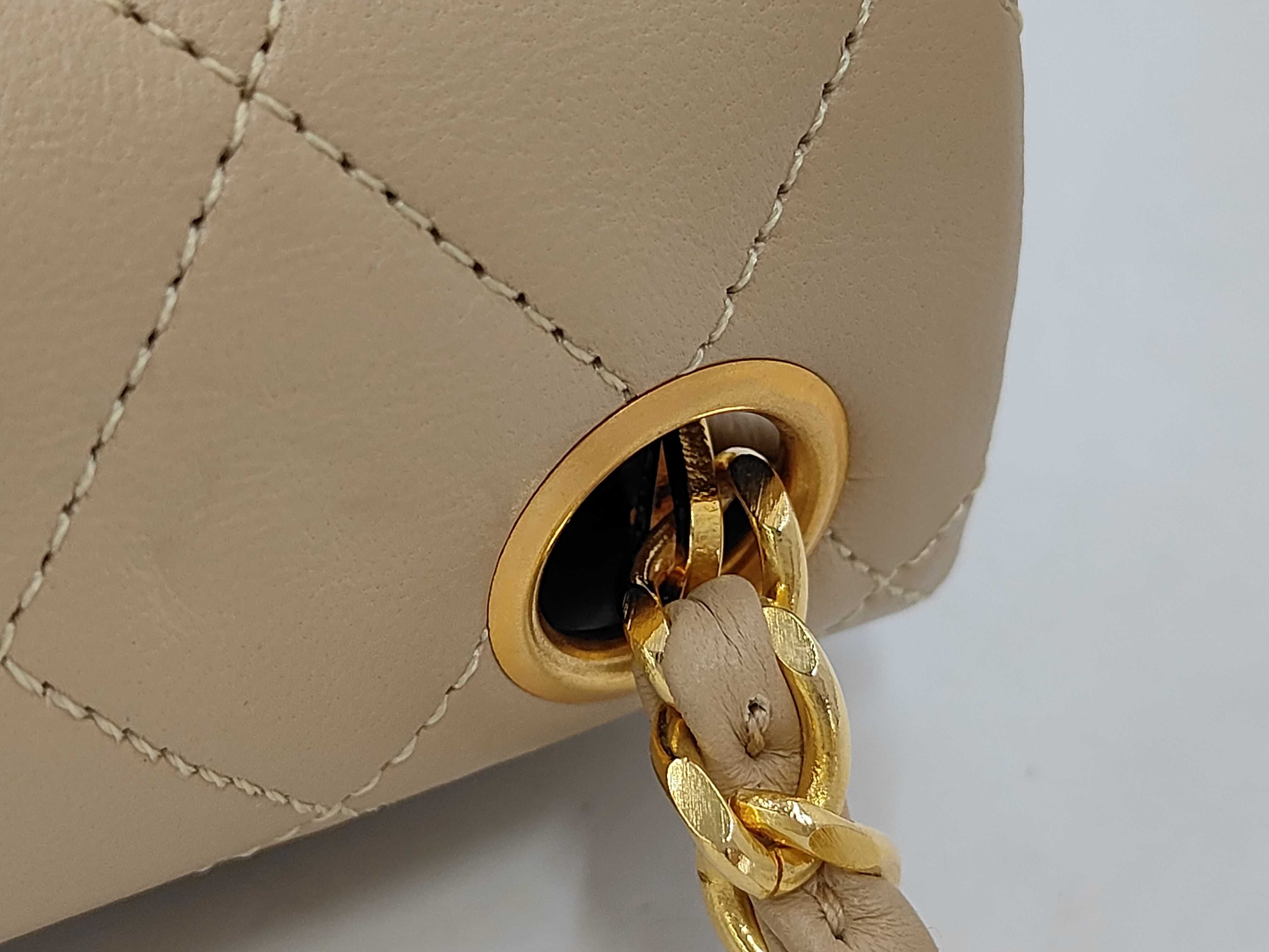 Lambskin Mini Matelassé 17 Beige Shoulder Bag — view 7