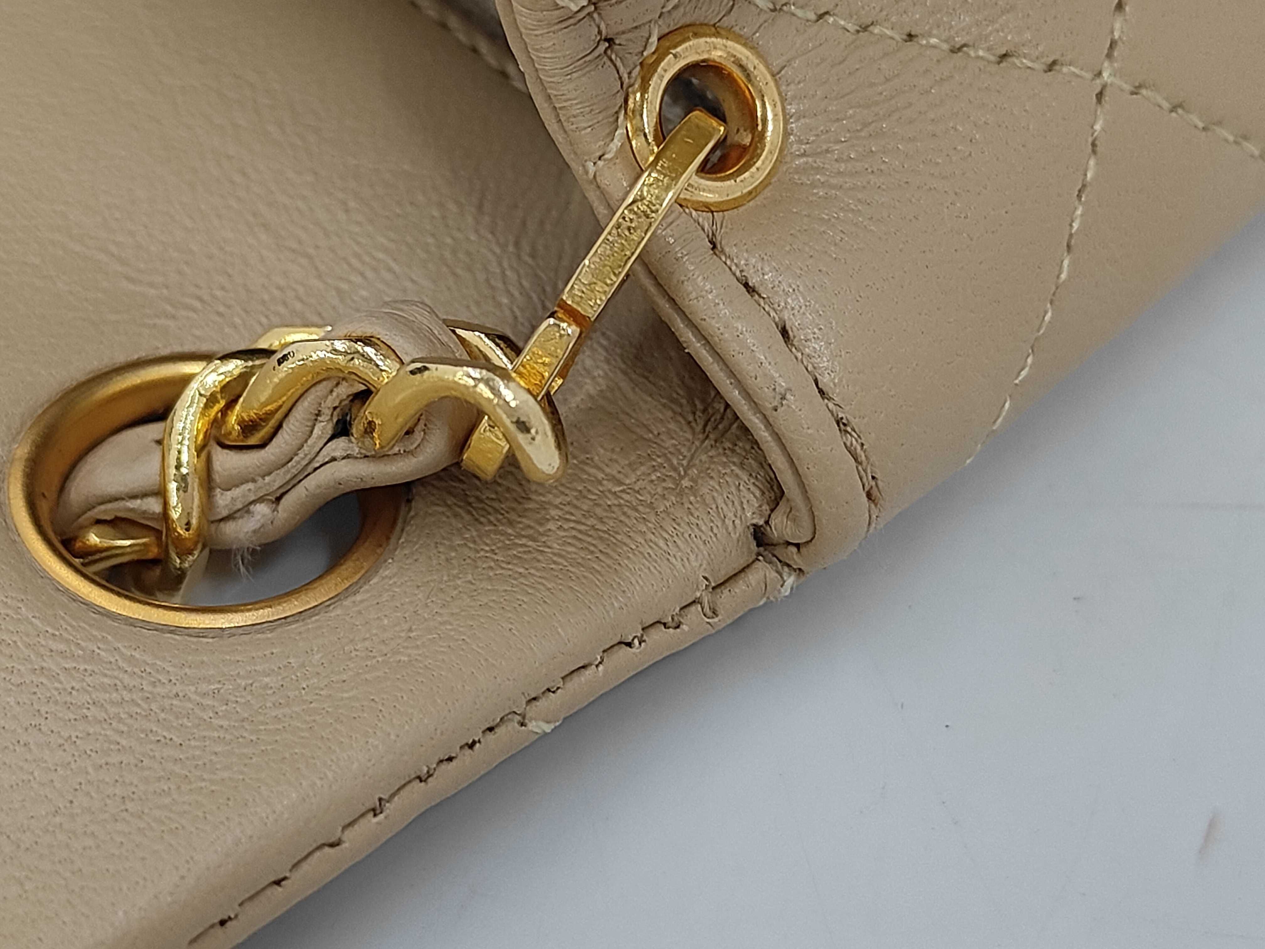 Lambskin Mini Matelassé 17 Beige Shoulder Bag — view 9