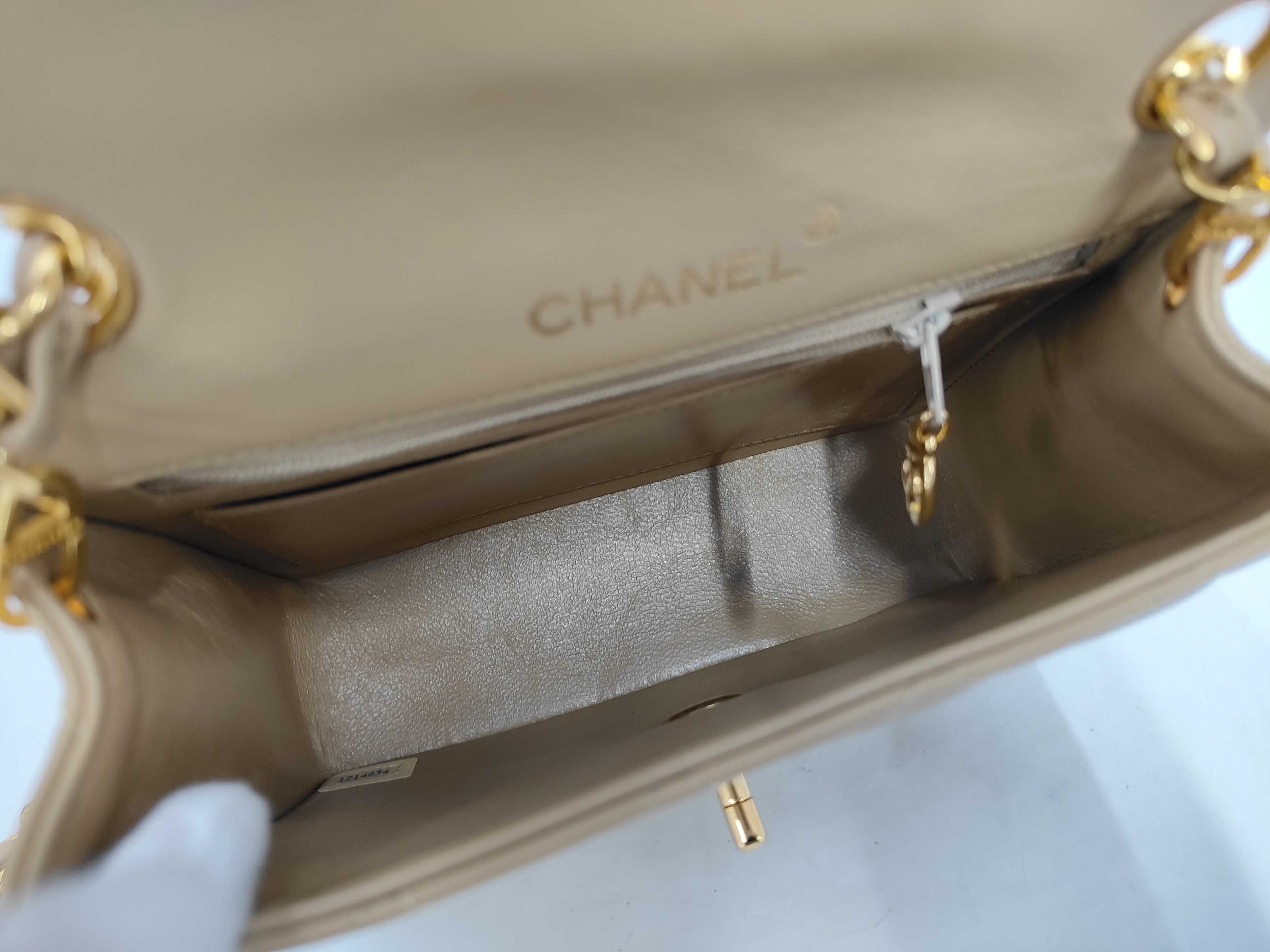 Lambskin Mini Matelassé 17 Beige Shoulder Bag — view 10