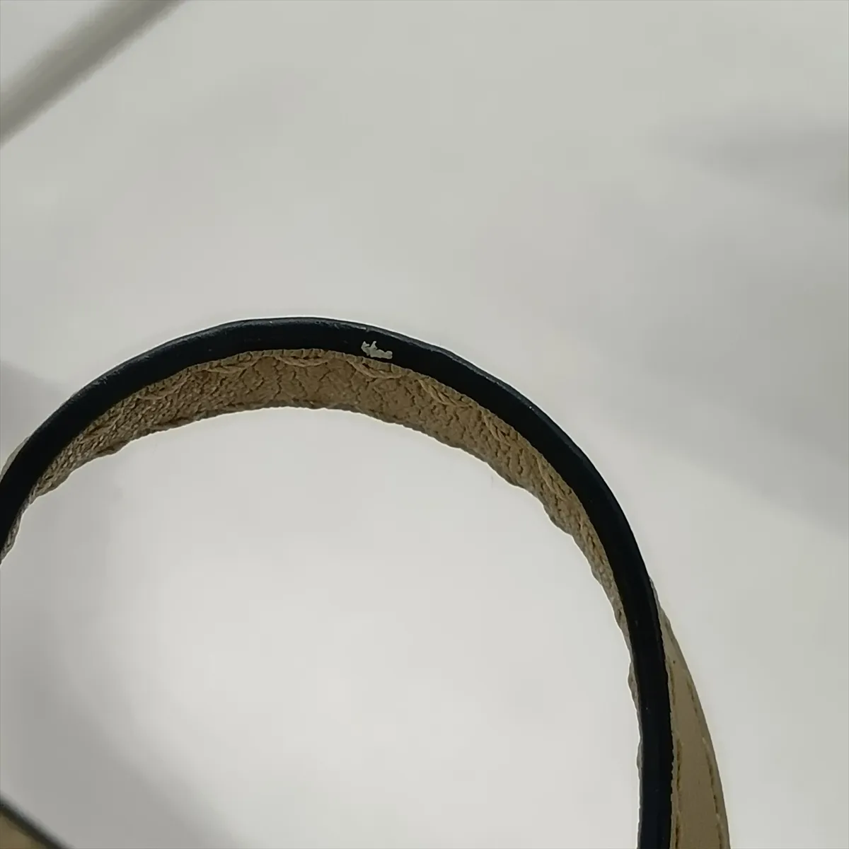 Hammock Drawstring Mini Leather x Canvas 2-Way Handbag, Beige — view 12