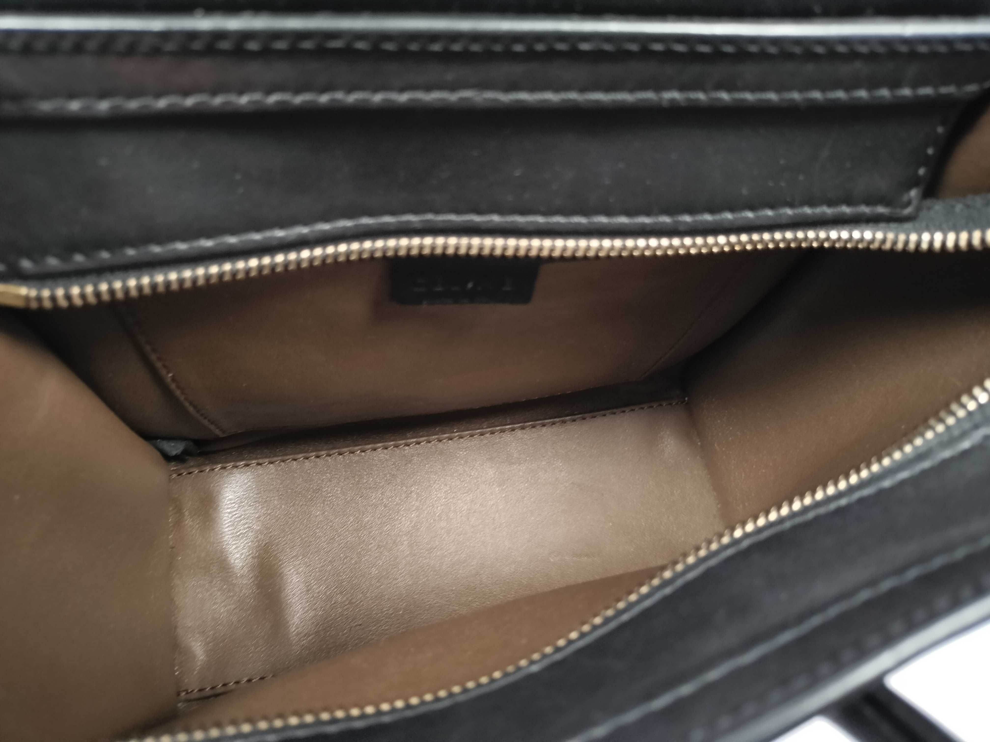 Nano Luggage 2-Way Shoulder Bag in Black, Blue, and Brown Suede — view 11