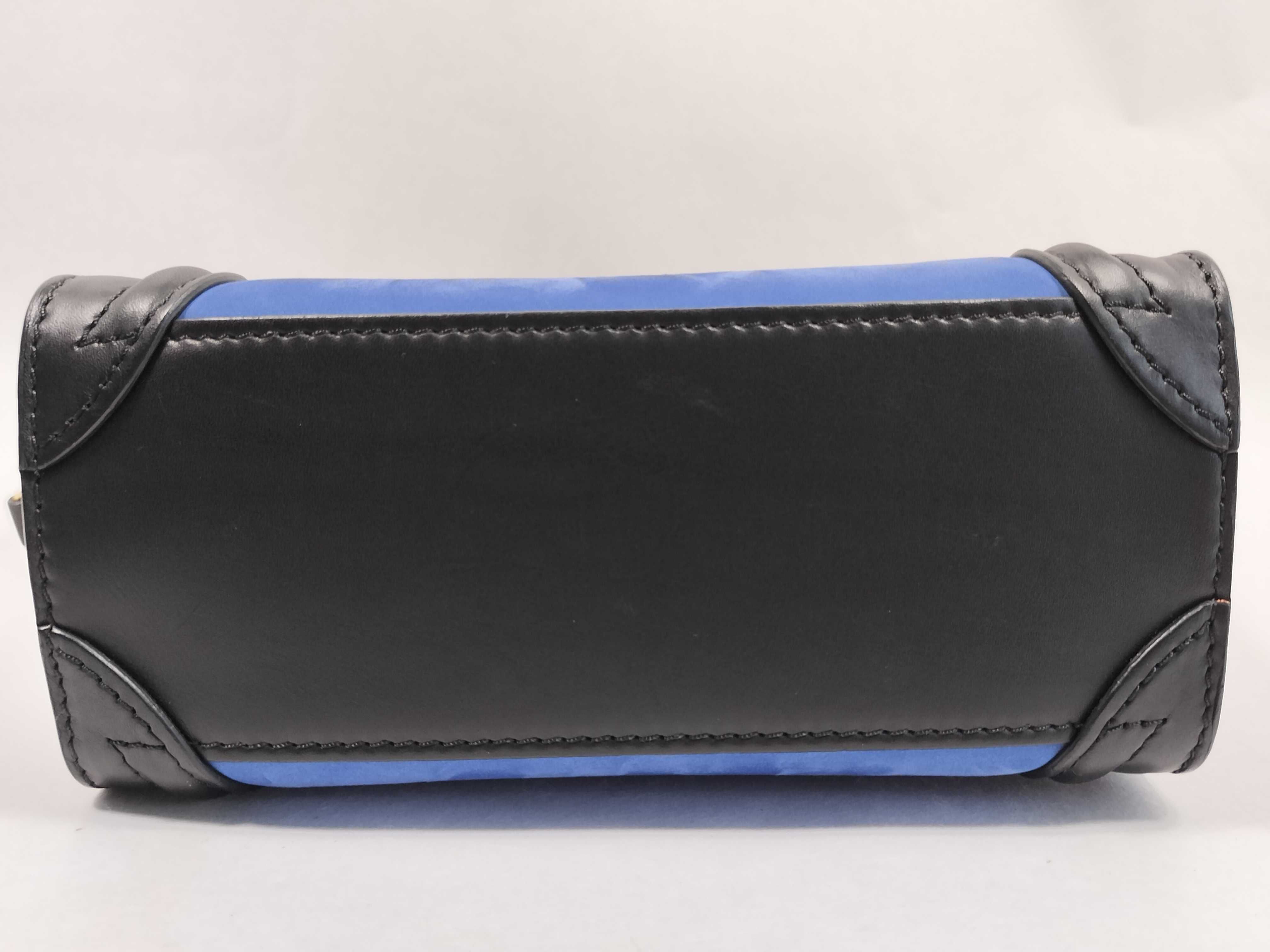 Nano Luggage 2-Way Shoulder Bag in Black, Blue, and Brown Suede — view 7