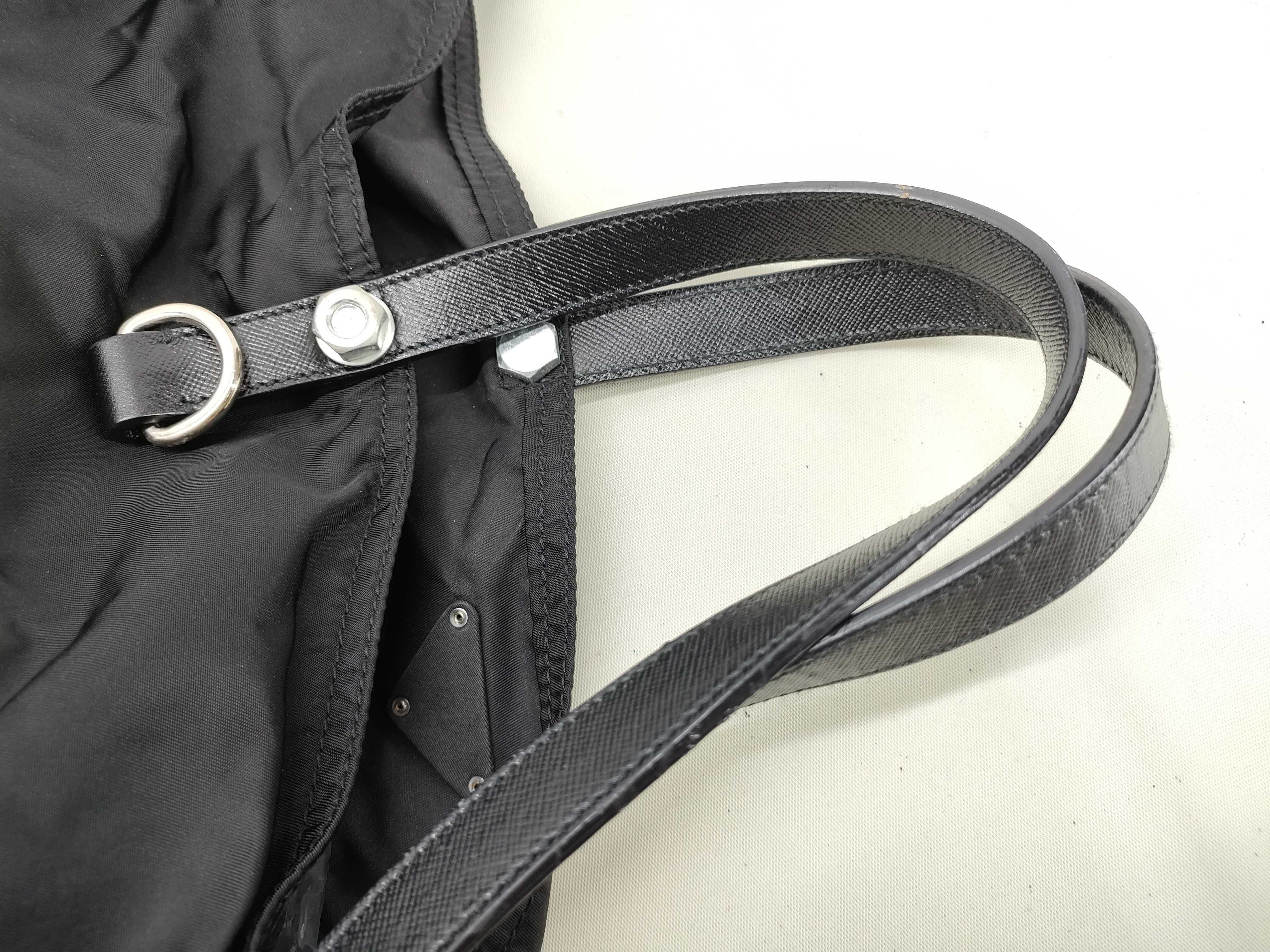nylon bag, Prada Tessuto handbag, black tote bag — view 5
