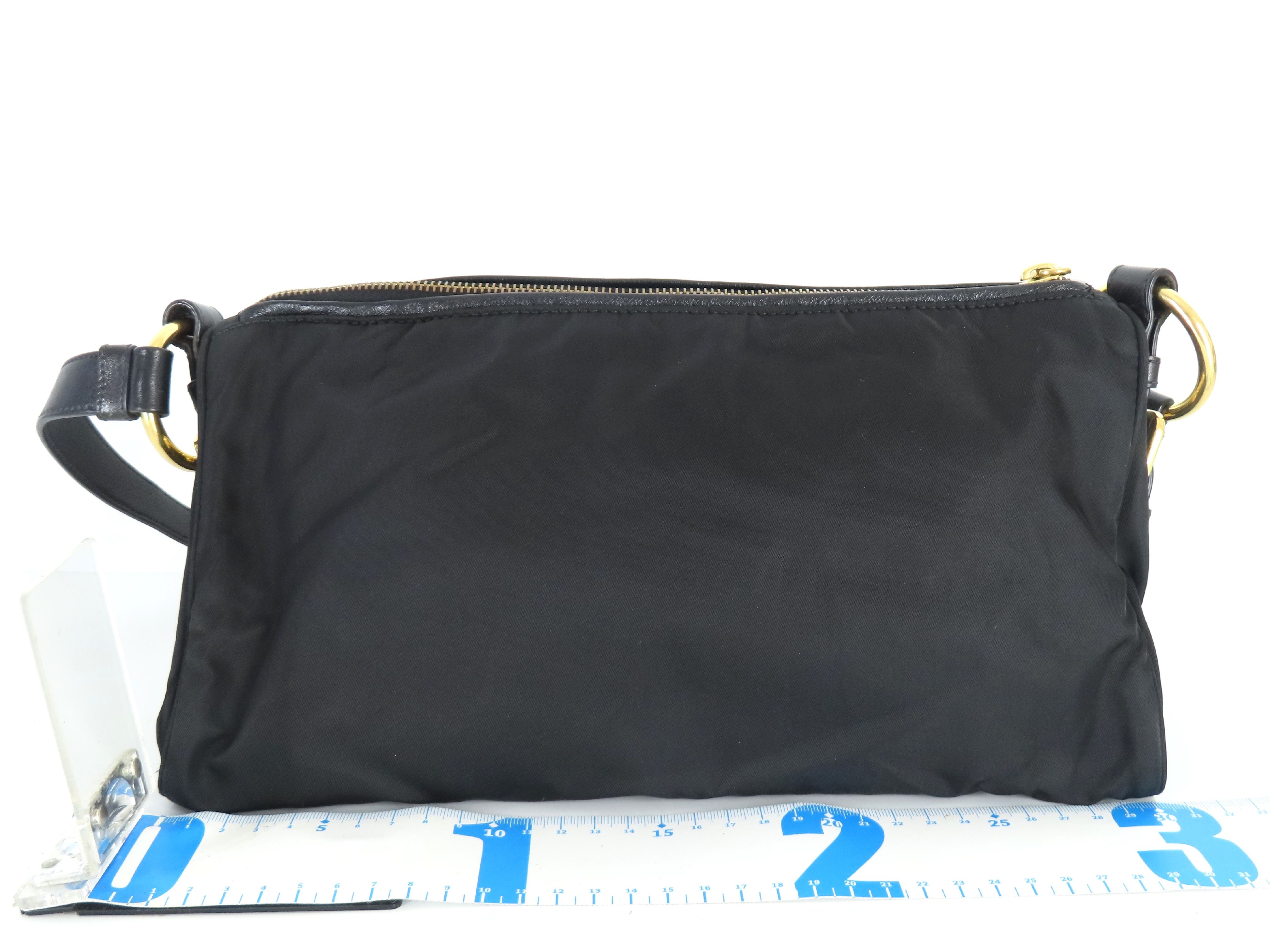 Tessuto Shoulder Bag, Black with Gold Hardware — view 2