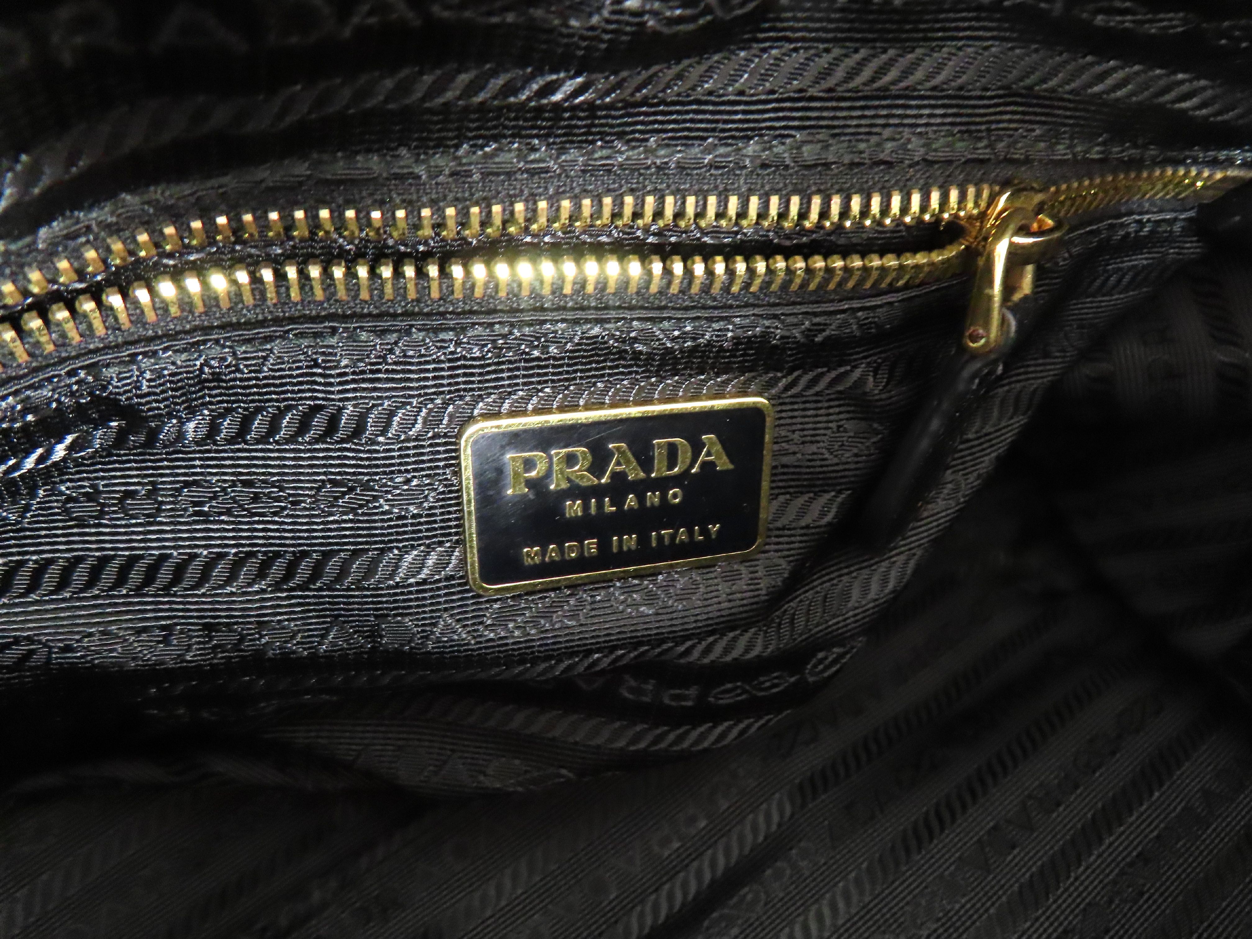 Tessuto Shoulder Bag, Black with Gold Hardware — view 11