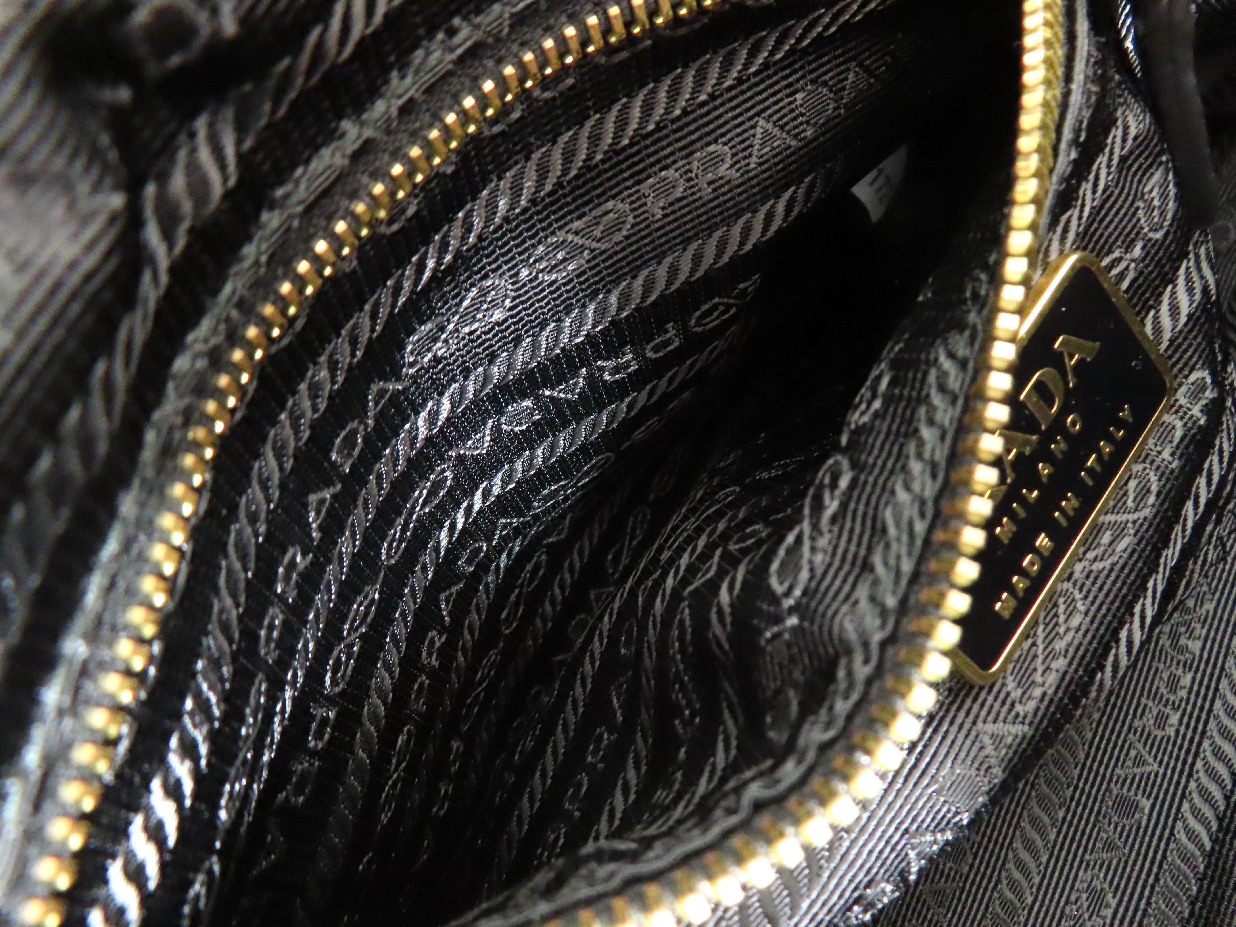 Tessuto Shoulder Bag, Black with Gold Hardware — view 12
