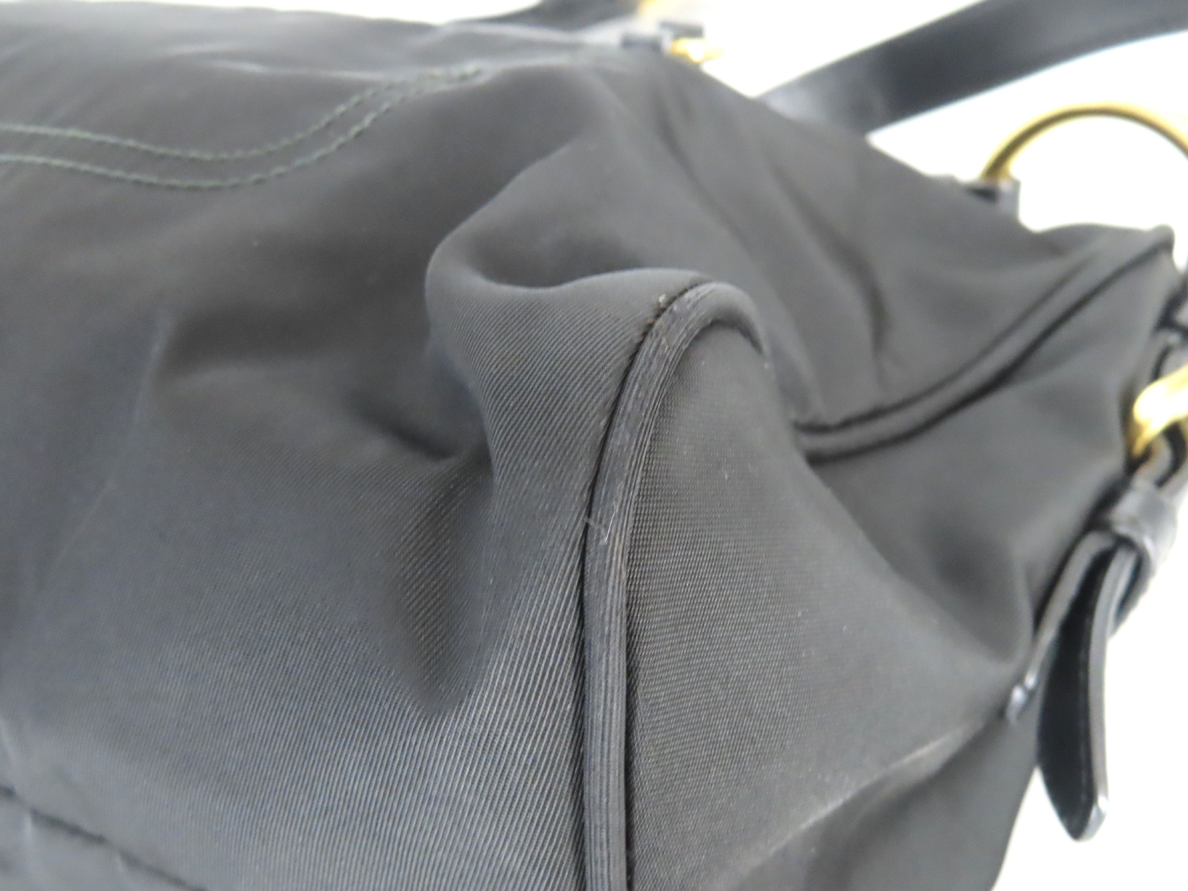 Tessuto Shoulder Bag, Black with Gold Hardware — view 6