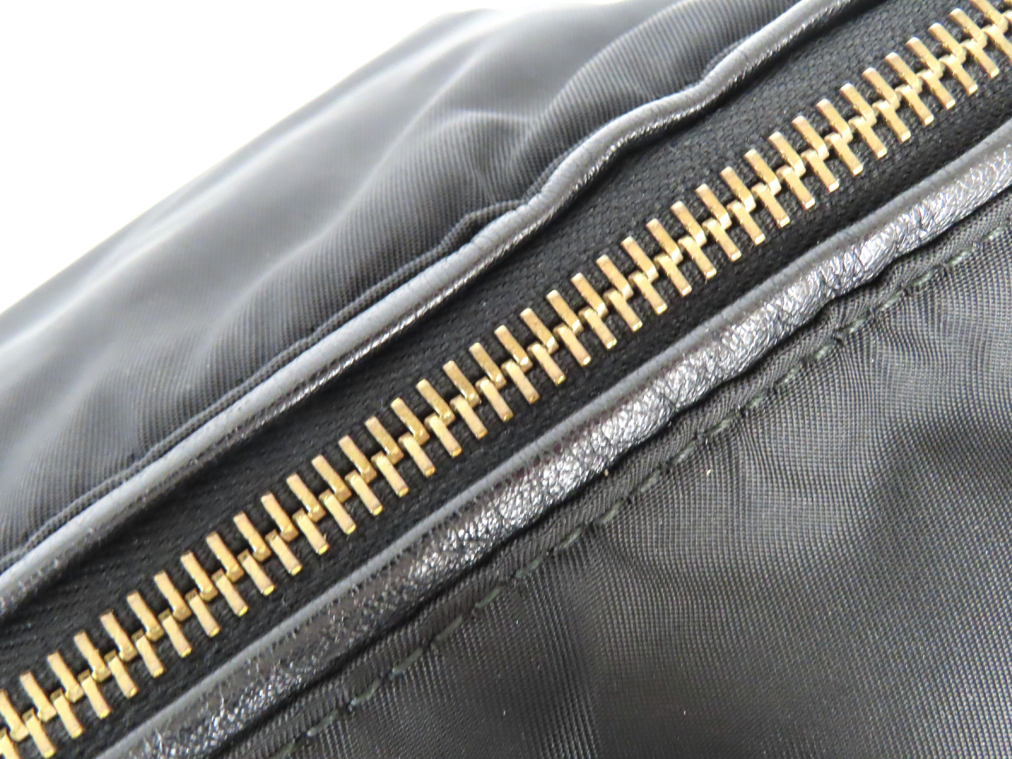 Tessuto Shoulder Bag, Black with Gold Hardware — view 8