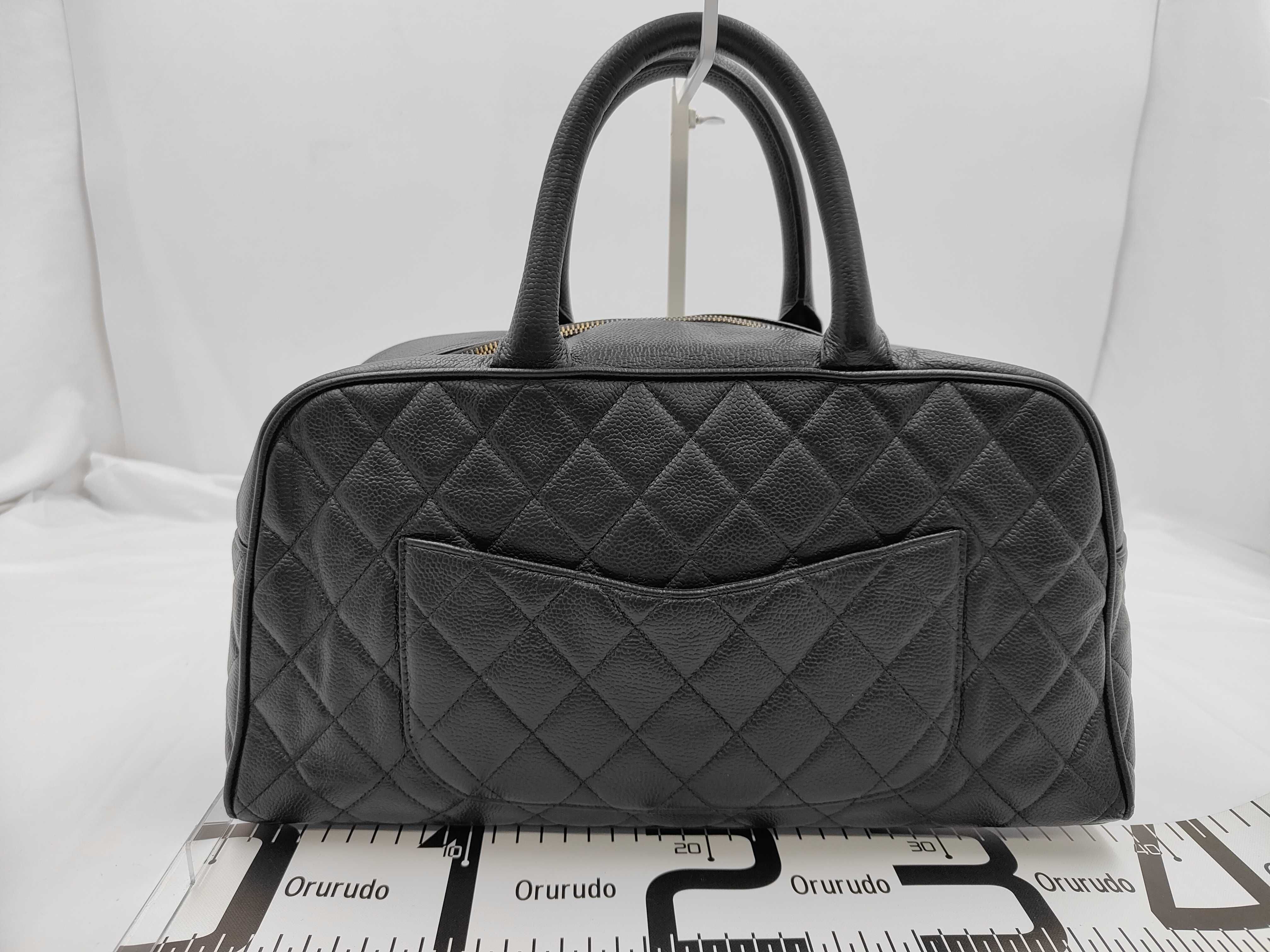 Matelassé Coco Mark Boston Bowling Handbag, Caviar Leather, Coco Mark, Serial Number 8, Handbag — view 2