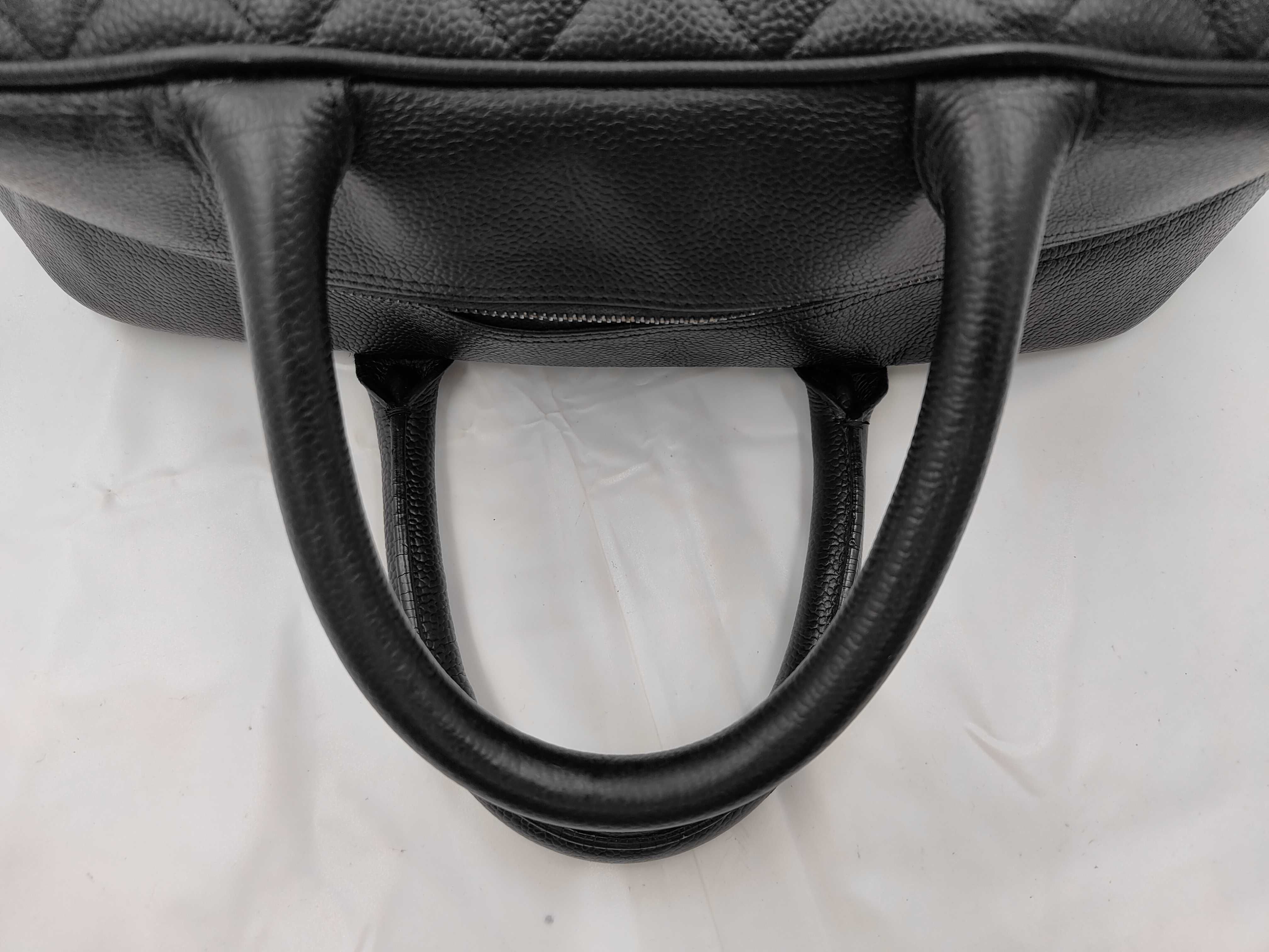 Matelassé Coco Mark Boston Bowling Handbag, Caviar Leather, Coco Mark, Serial Number 8, Handbag — view 3