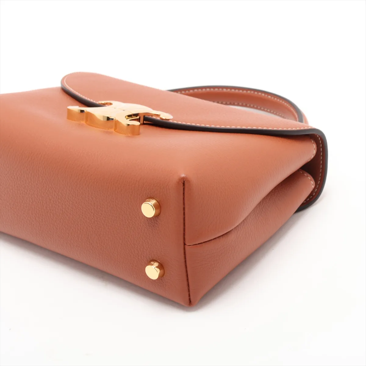 Triomphe Teen Nino Leather 2-Way Handbag, Brown — view 3