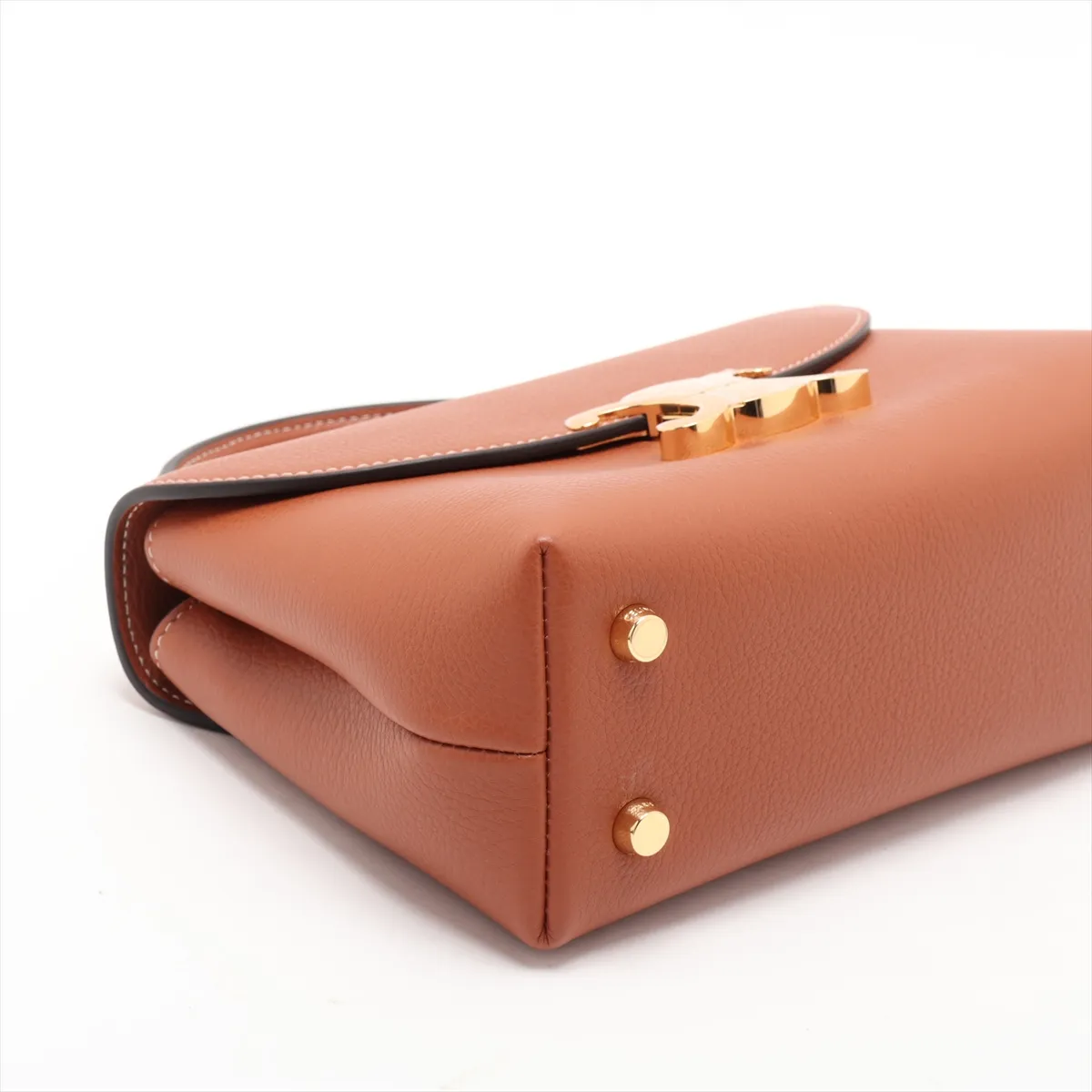 Triomphe Teen Nino Leather 2-Way Handbag, Brown — view 4