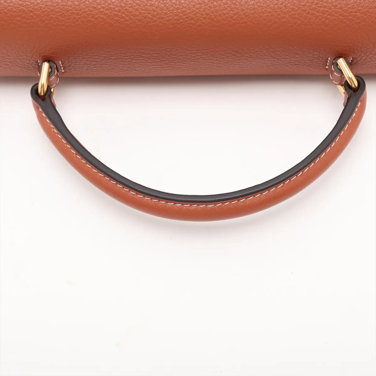 Triomphe Teen Nino Leather 2-Way Handbag, Brown — view 5
