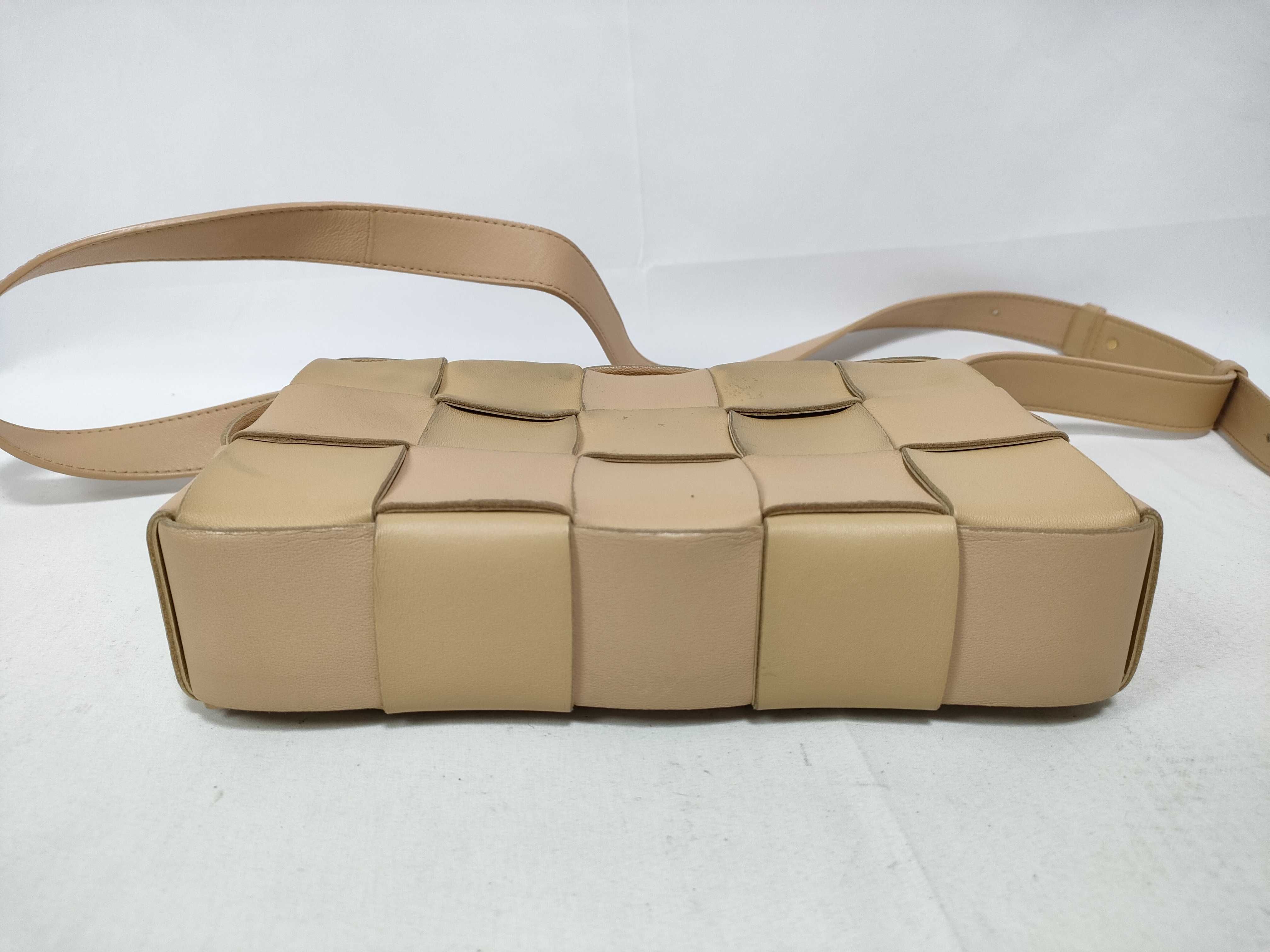 Maxi Intrecciato Padded Cassette Leather Shoulder Bag, Beige — view 3