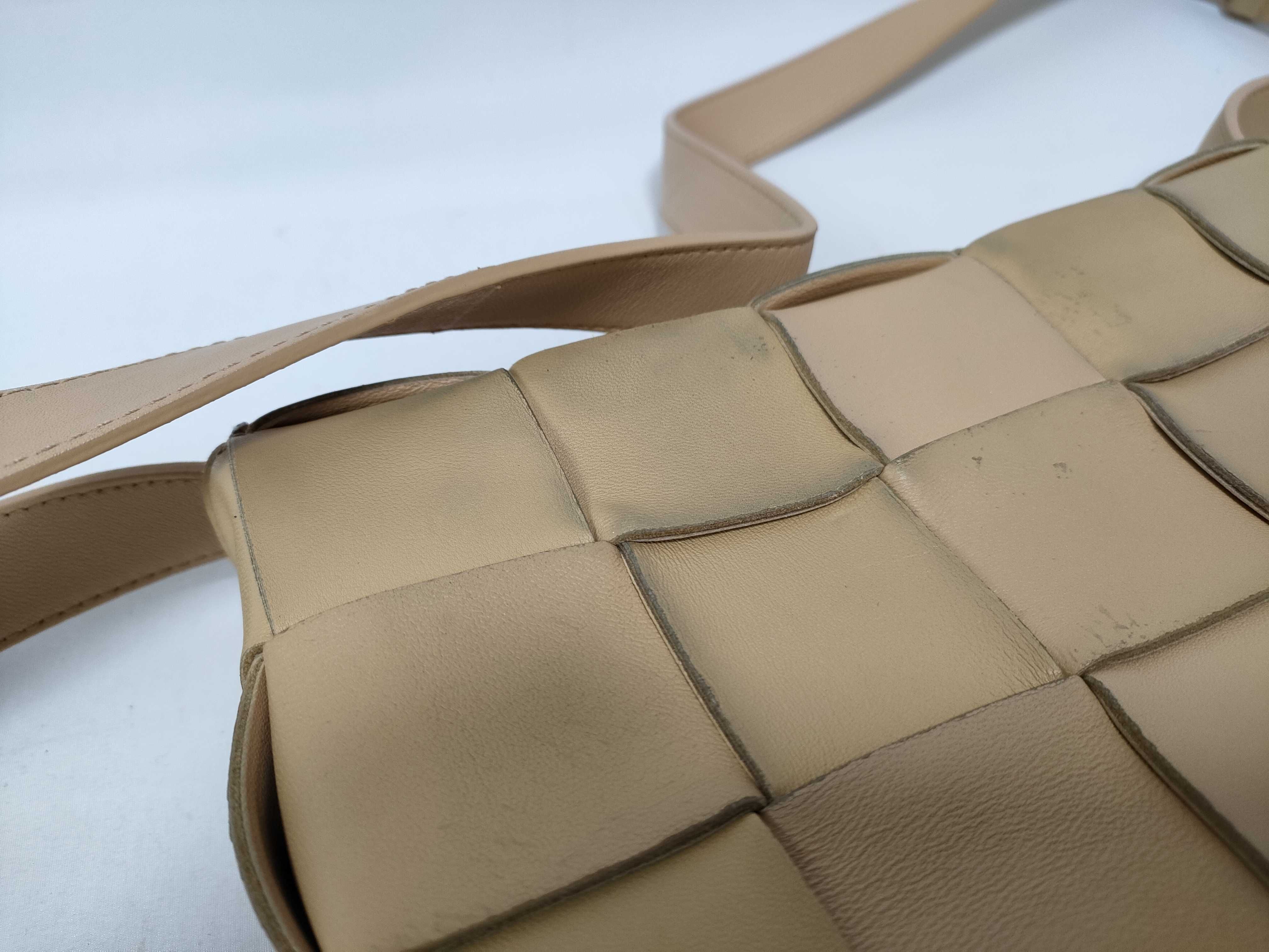 Maxi Intrecciato Padded Cassette Leather Shoulder Bag, Beige — view 6