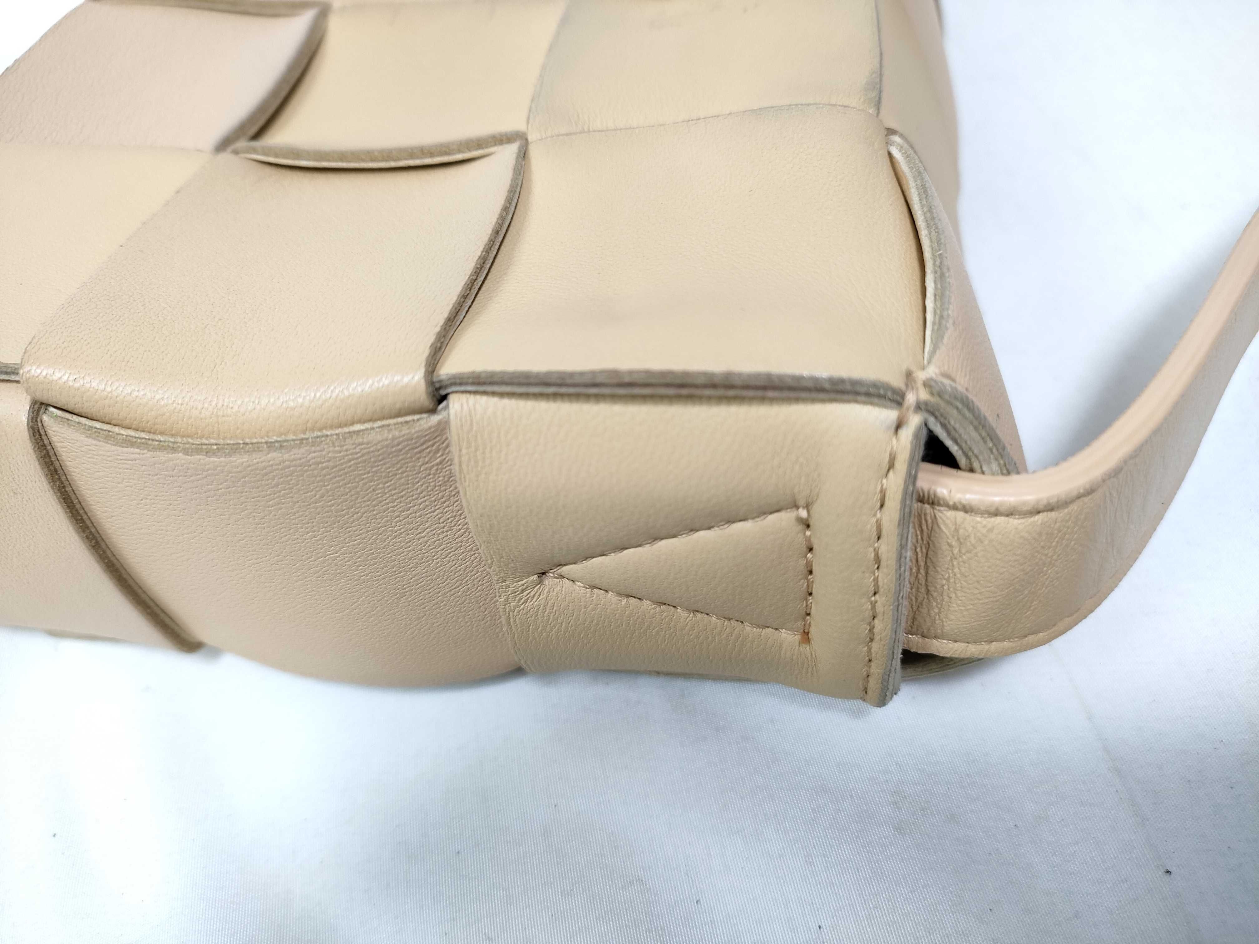Maxi Intrecciato Padded Cassette Leather Shoulder Bag, Beige — view 8