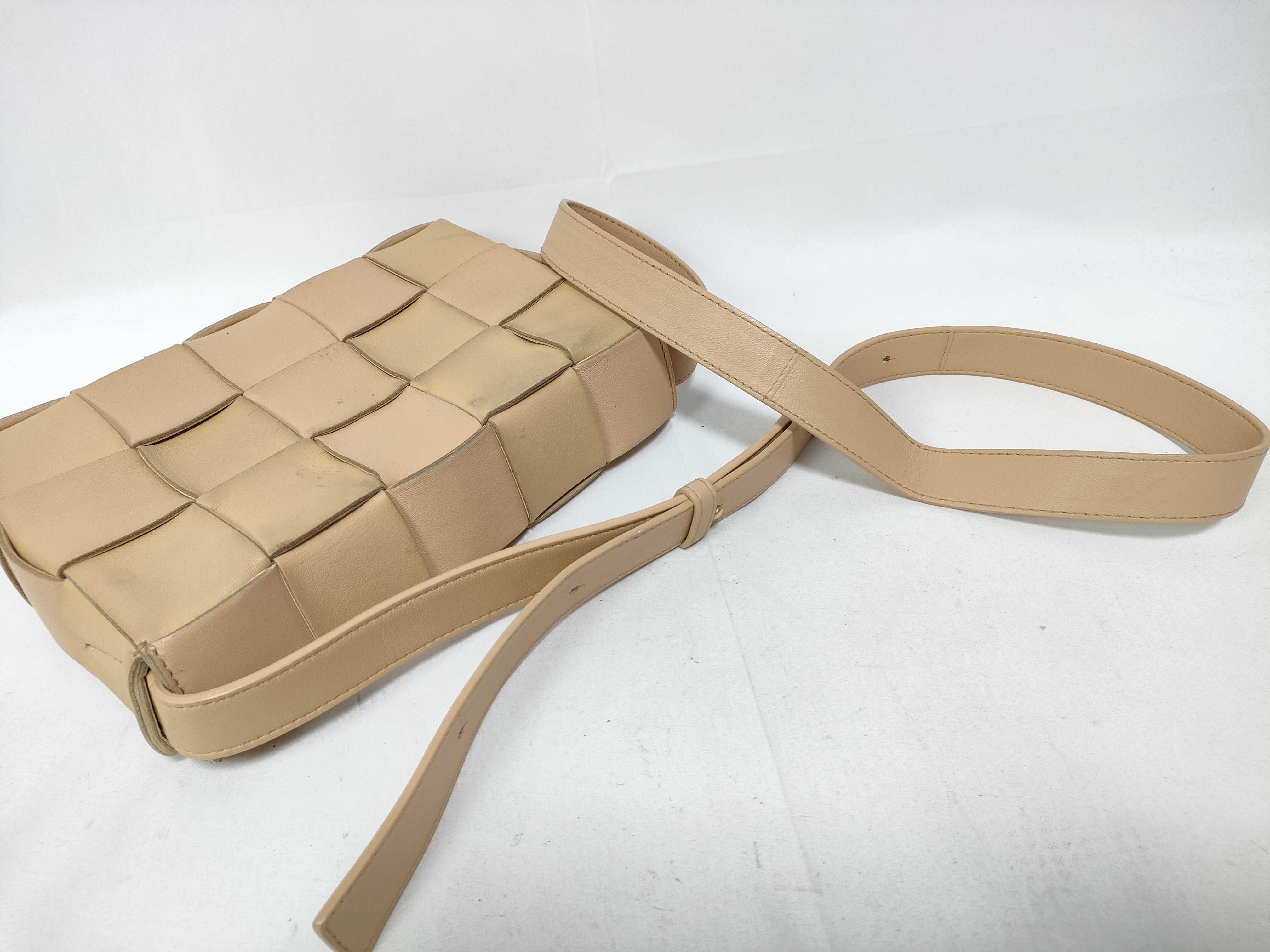 Maxi Intrecciato Padded Cassette Leather Shoulder Bag, Beige — view 10