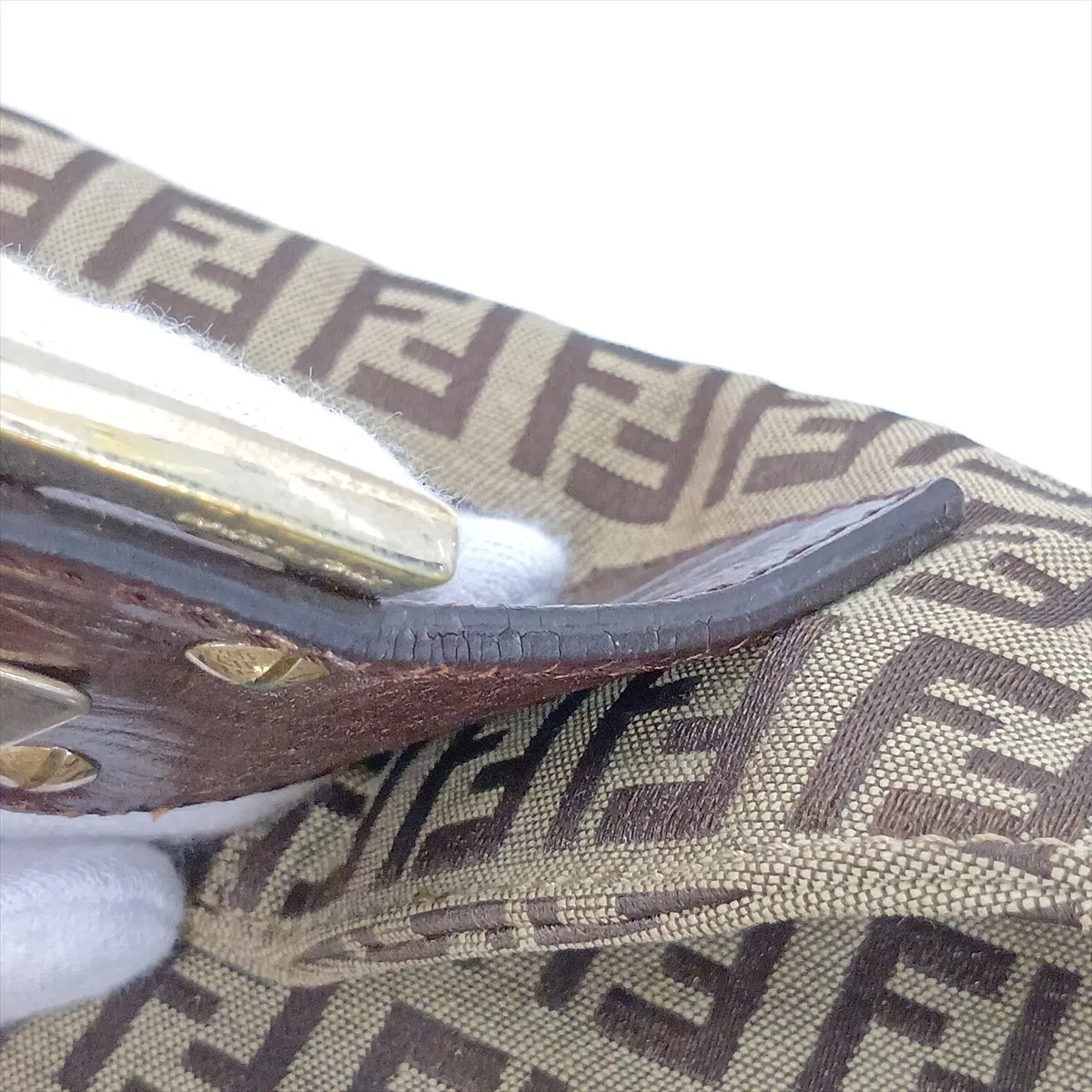 Zucchino 8BR003 Canvas x Leather Shoulder Bag Brown — view 12