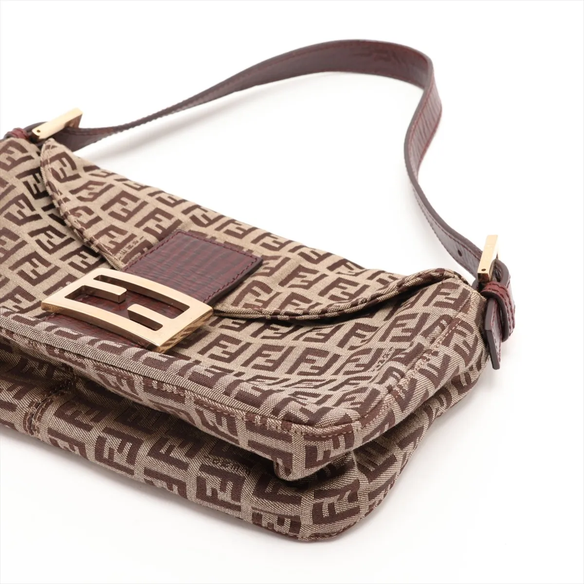 Zucchino 8BR003 Canvas x Leather Shoulder Bag Brown — view 3