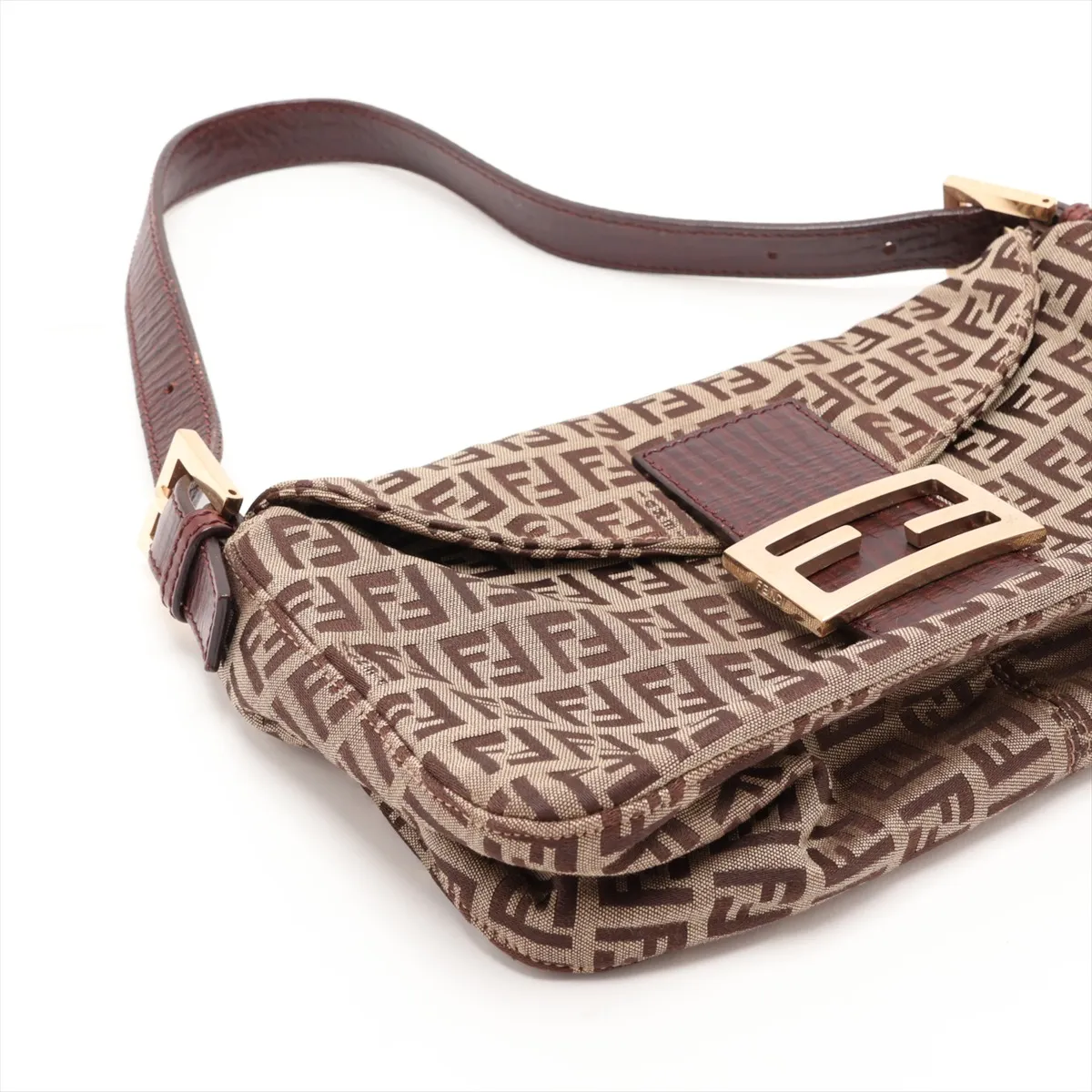 Zucchino 8BR003 Canvas x Leather Shoulder Bag Brown — view 4