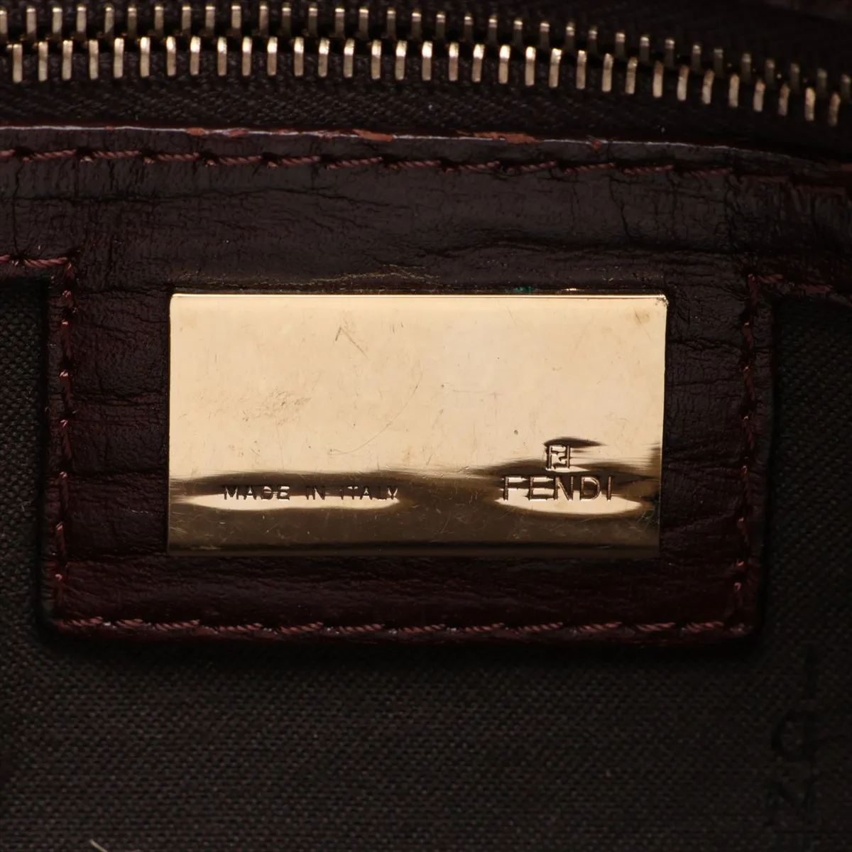 Zucchino 8BR003 Canvas x Leather Shoulder Bag Brown — view 9