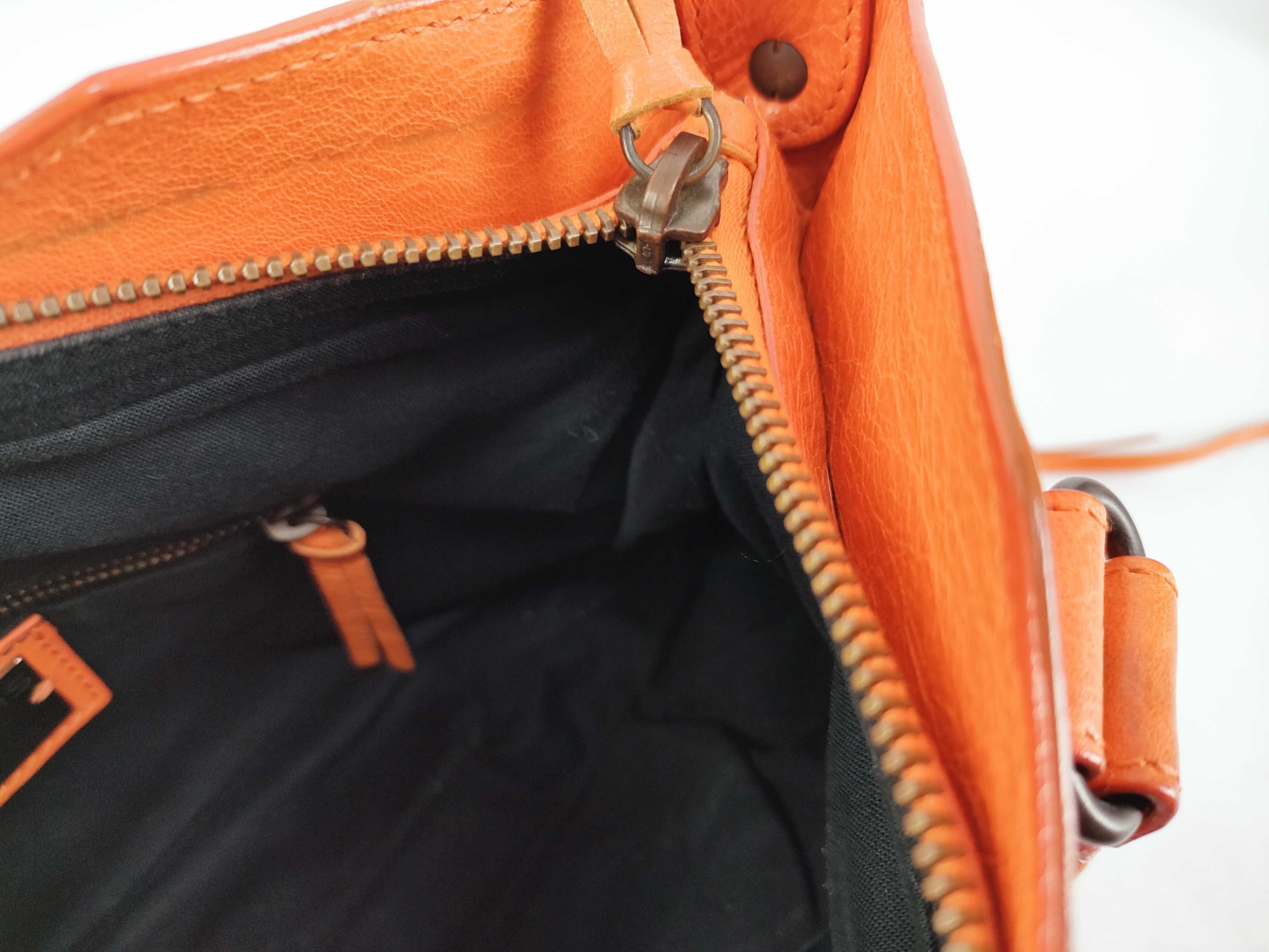 The First - Balenciaga The First Leather 2-Way Handbag, Orange, 103208, with Mirror — view 11