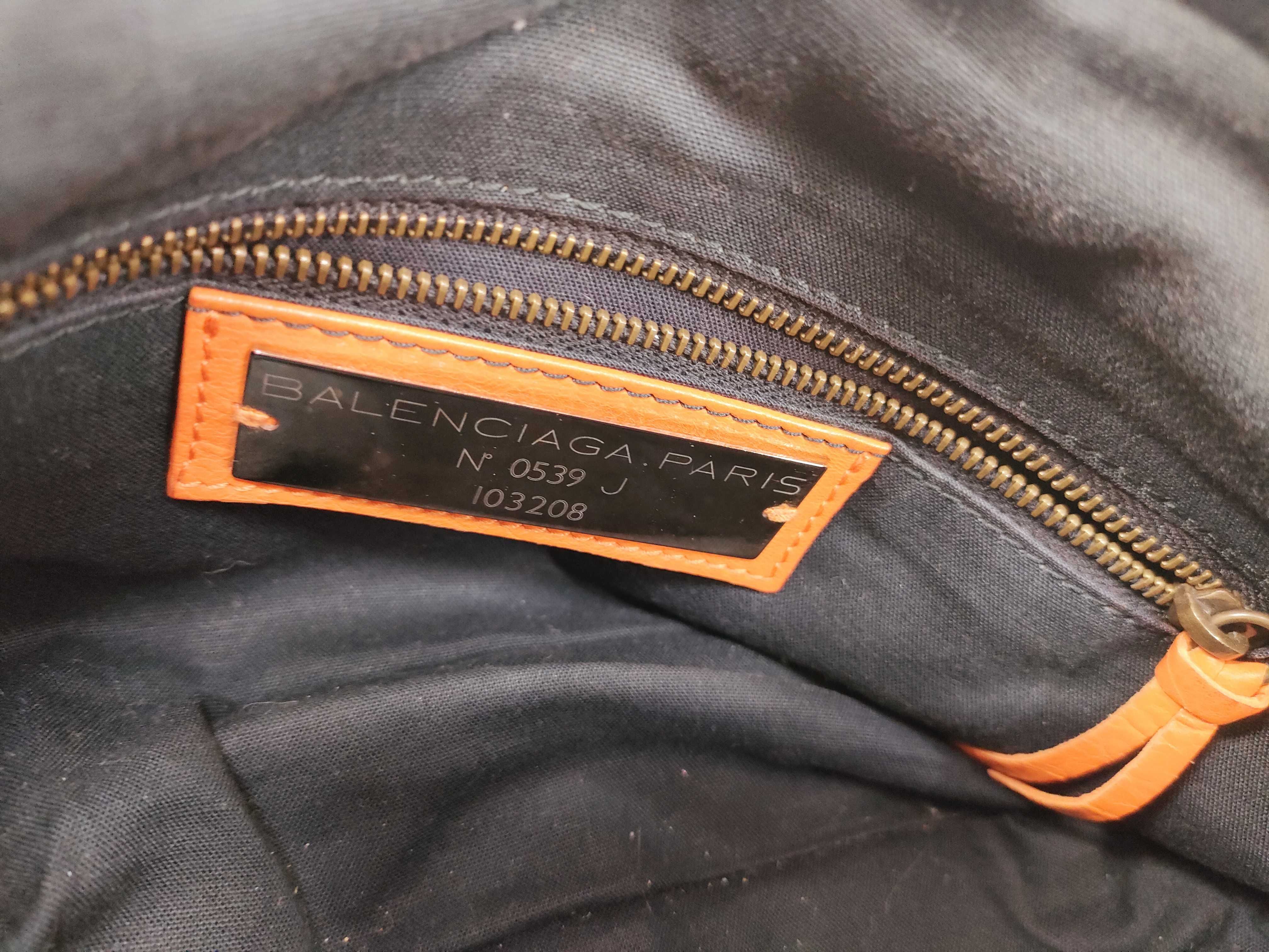 The First - Balenciaga The First Leather 2-Way Handbag, Orange, 103208, with Mirror — view 13
