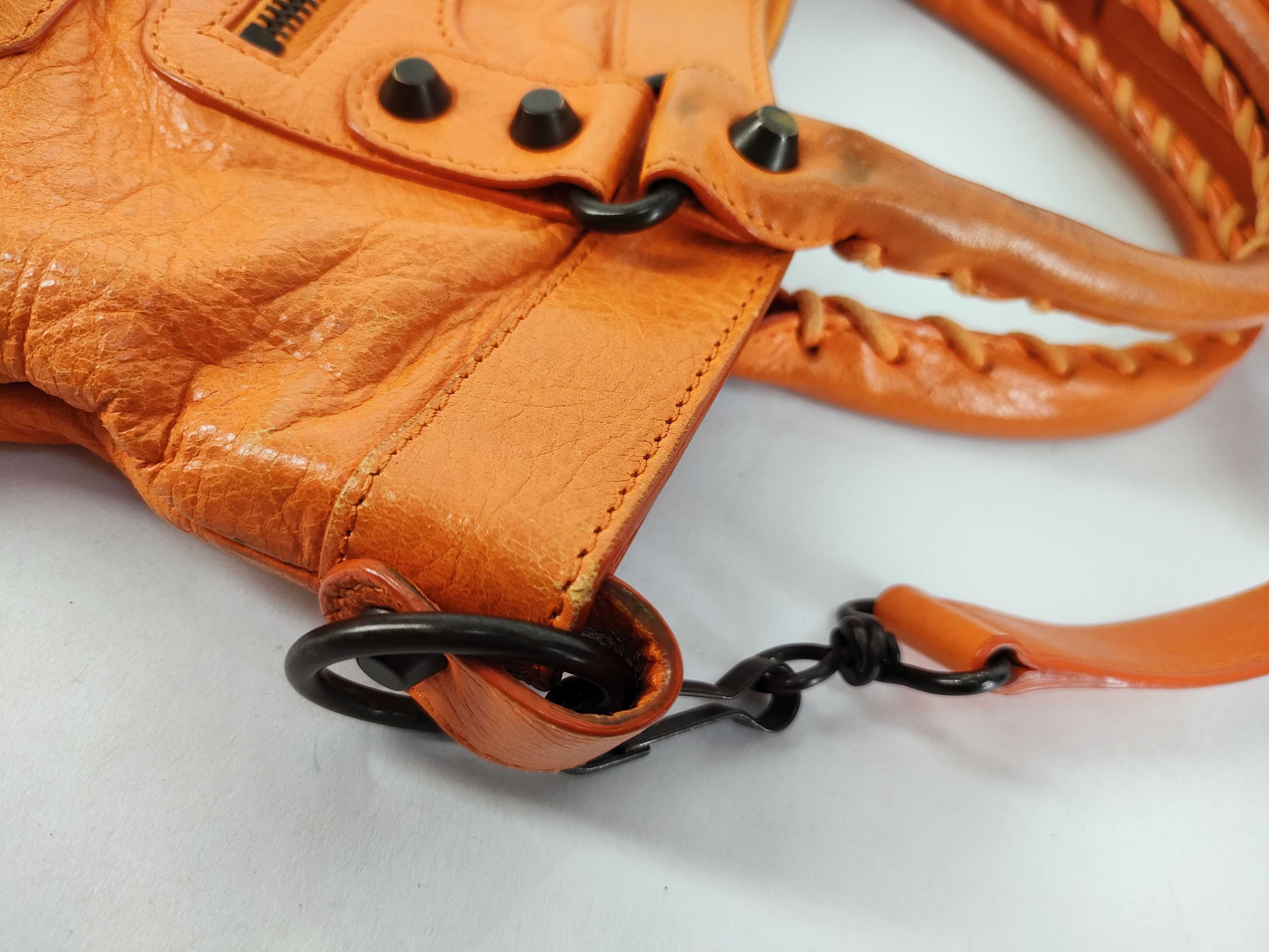 The First - Balenciaga The First Leather 2-Way Handbag, Orange, 103208, with Mirror — view 6