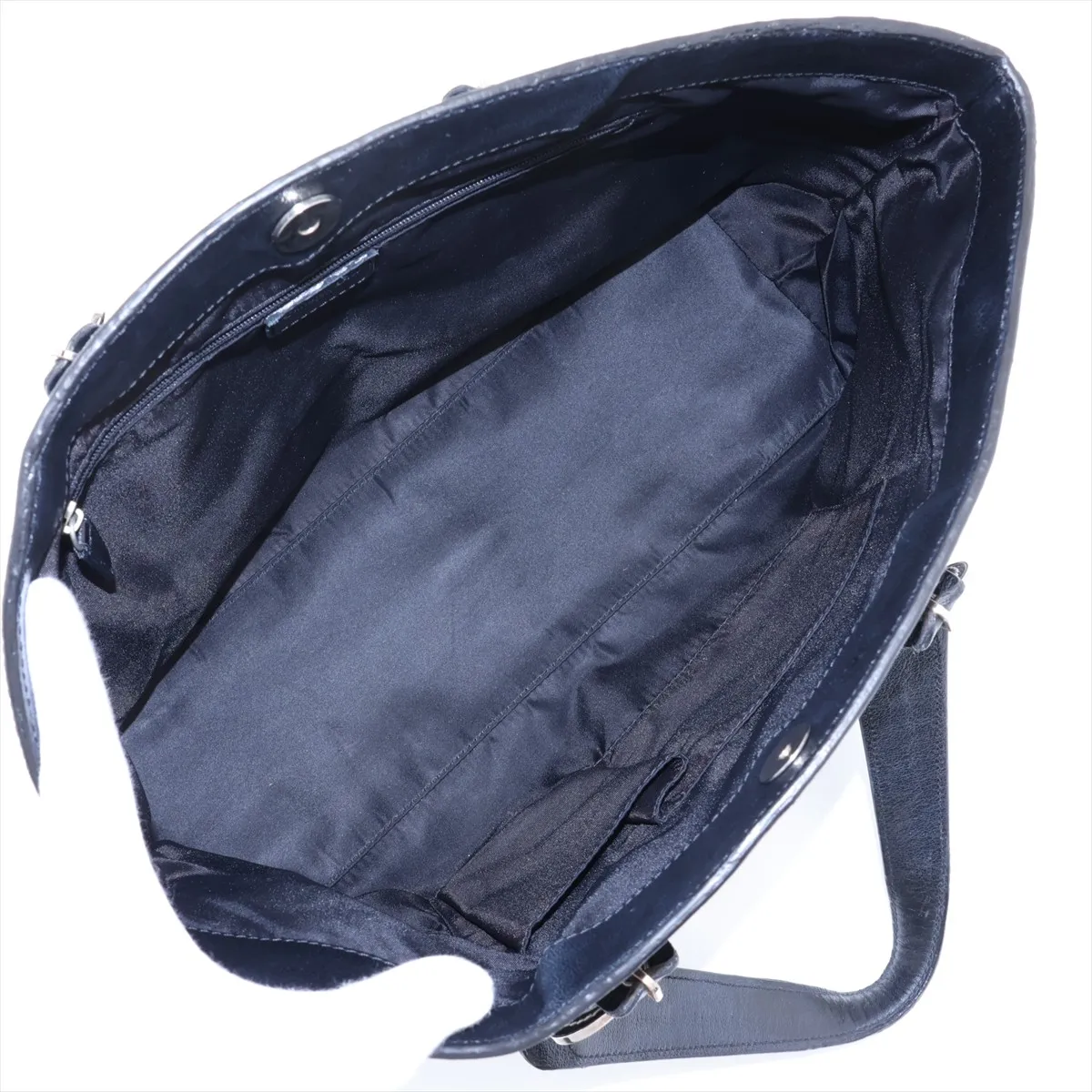 Oblique Canvas x Leather Handbag, Black — view 7