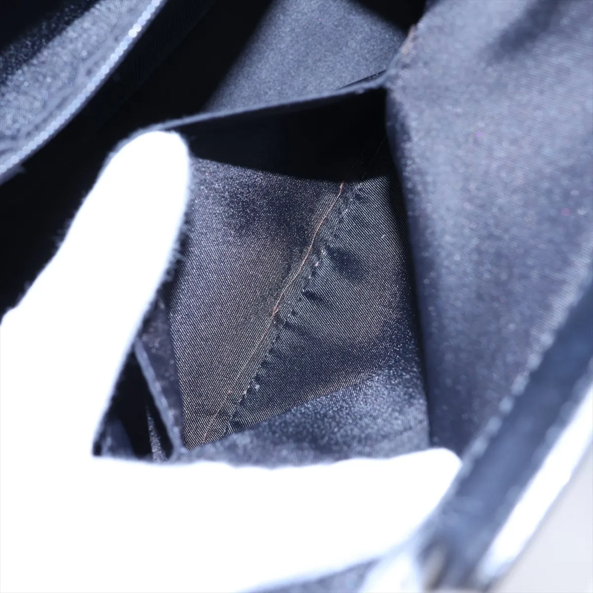 Oblique Canvas x Leather Handbag, Black — view 9