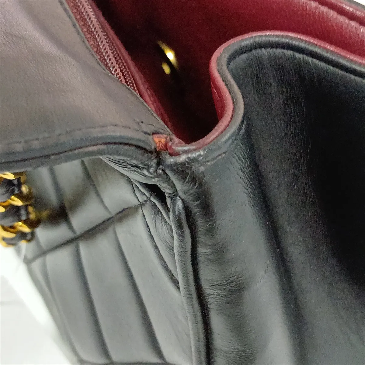 Matelassé Lambskin Chain Handbag, Black with Gold Hardware, 3552342, Series 3 — view 15