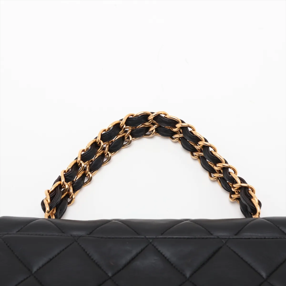 Matelassé Lambskin Chain Handbag, Black with Gold Hardware, 3552342, Series 3 — view 6