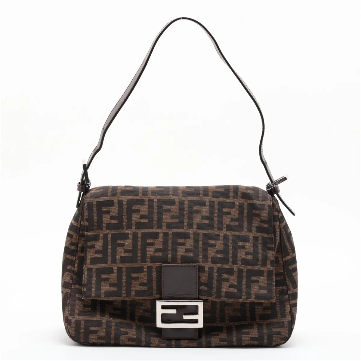 Zucca Mamma Bucket Canvas x Leather Shoulder Bag, Brown