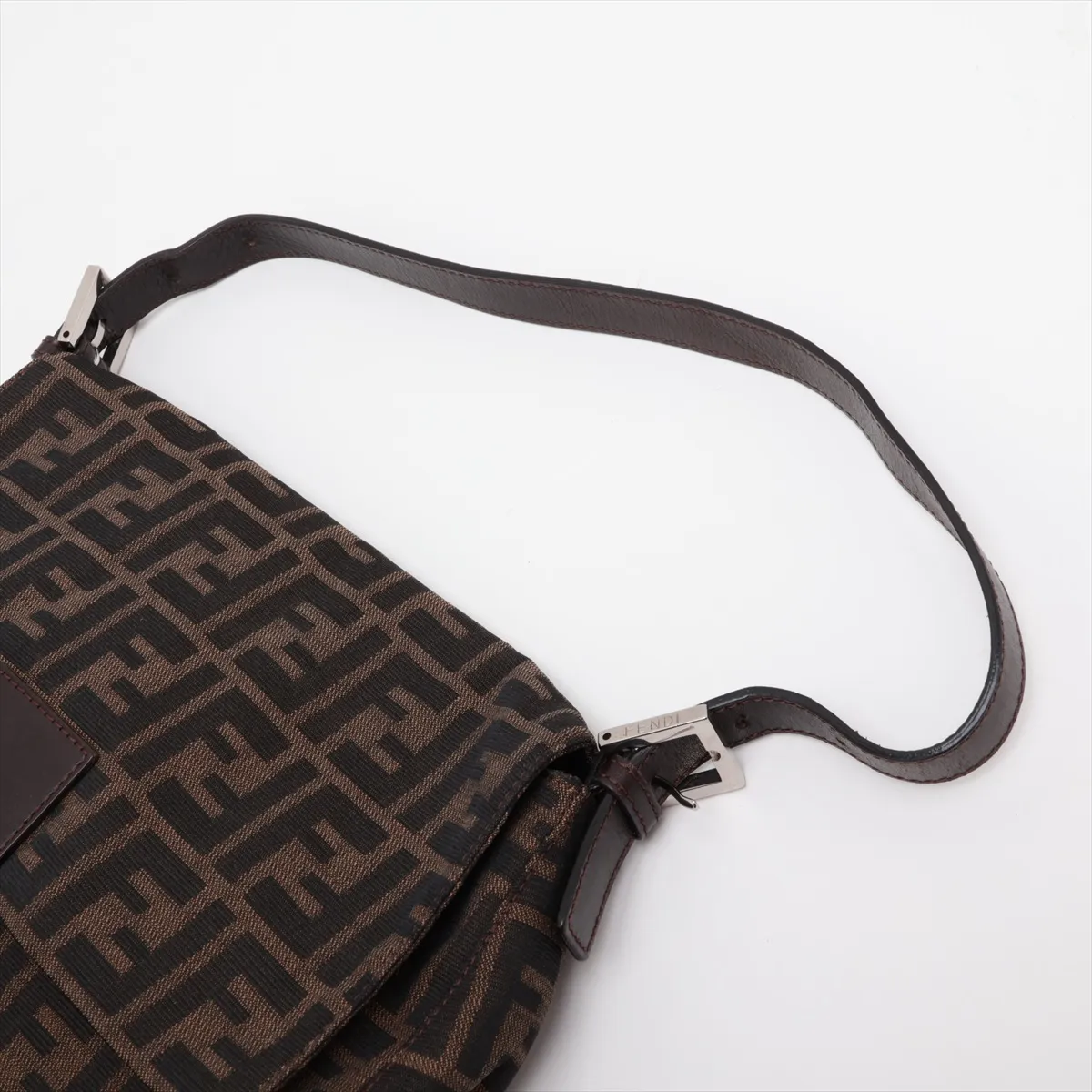 Zucca Mamma Bucket Canvas x Leather Shoulder Bag, Brown — view 5