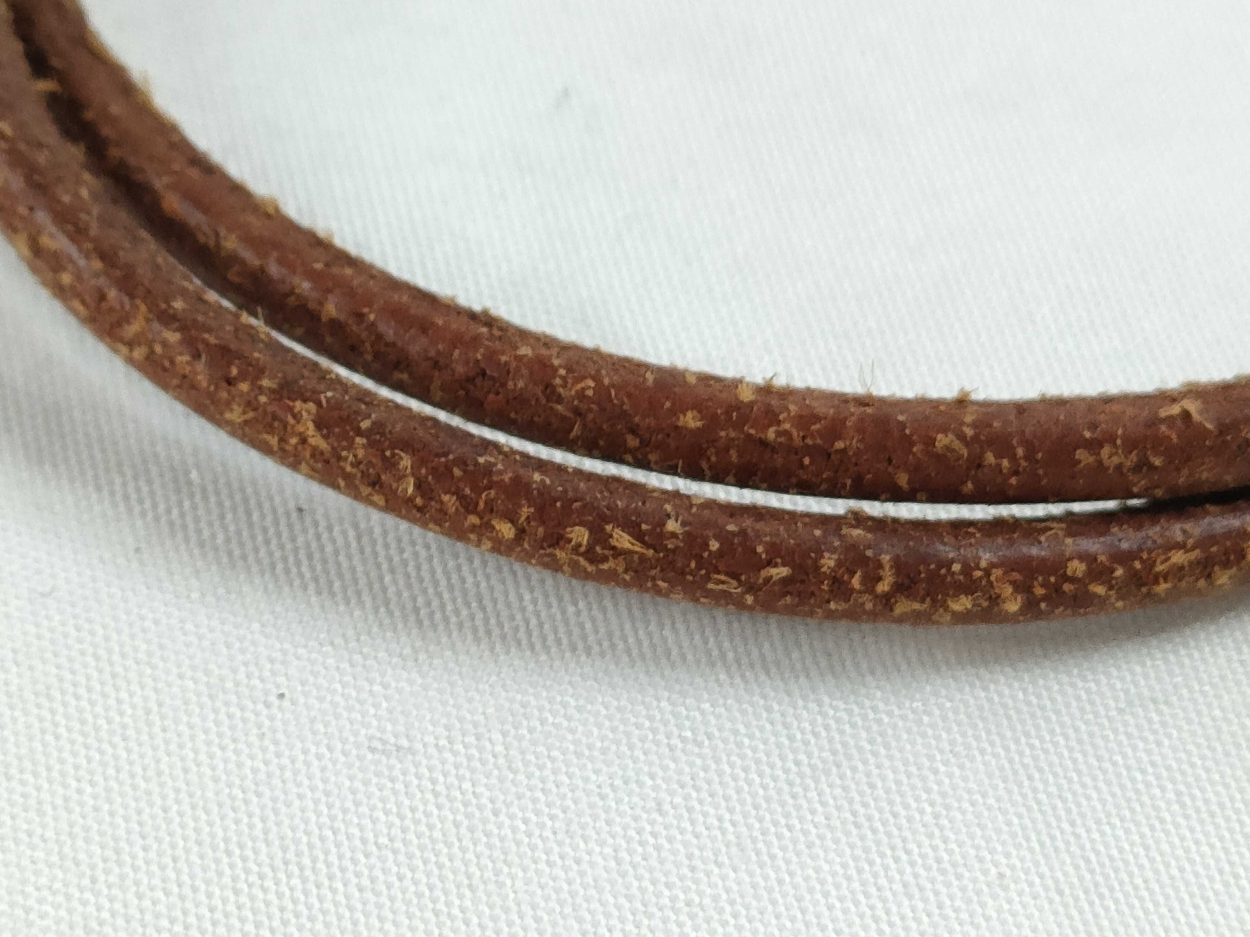 Jumbo Leather Brown Silver Hardware Choker Bracelet Bracelet/Bangle — view 3