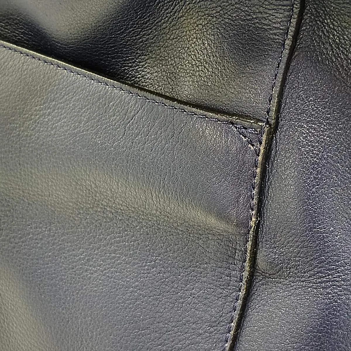 Puzzle Large Leather 2-Way Handbag, Navy — view 15