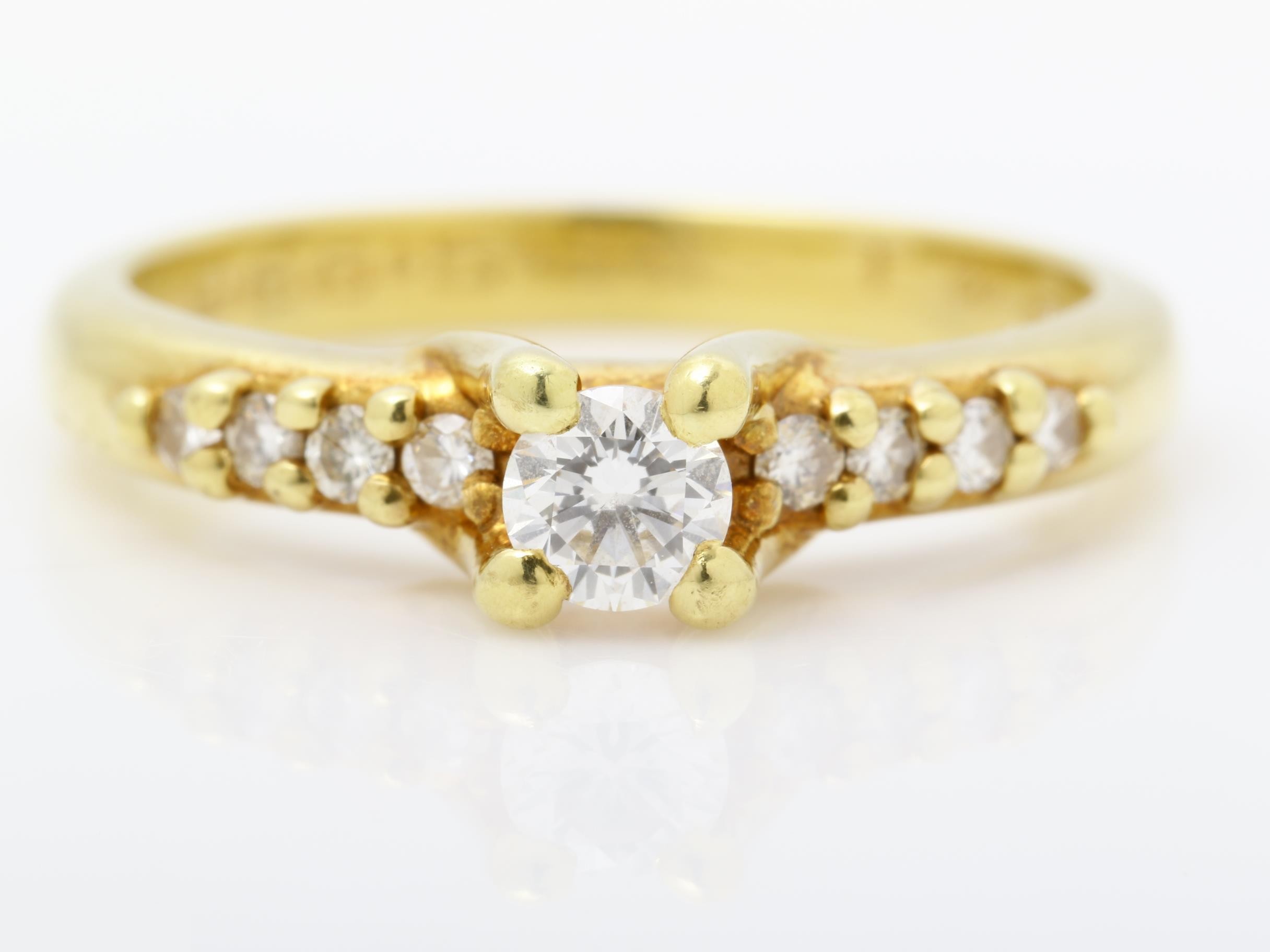 Diamond ring, 750YG, 3.7g, 0.192ct, 1.81, #9.5 — view 2