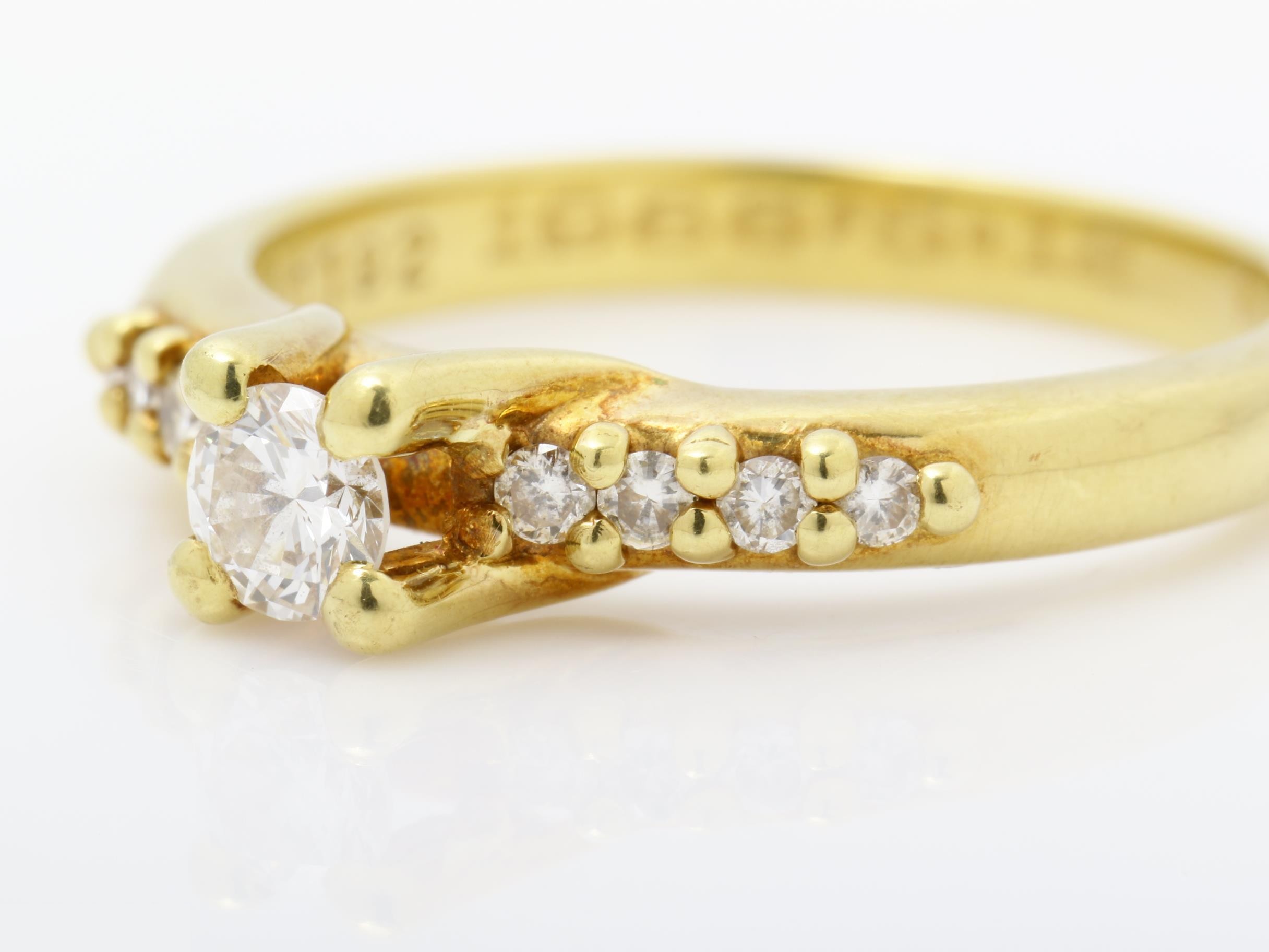 Diamond ring, 750YG, 3.7g, 0.192ct, 1.81, #9.5 — view 3