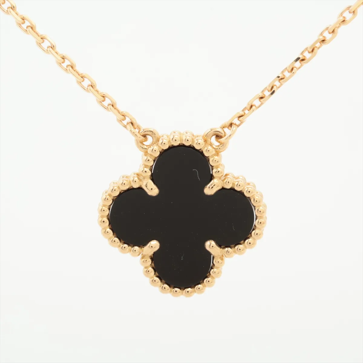 Vintage Alhambra Onyx Necklace, 750 (Yellow Gold), 5.3g, JC785216, — view 2