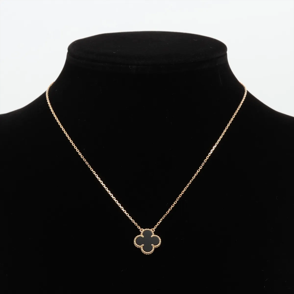 Vintage Alhambra Onyx Necklace, 750 (Yellow Gold), 5.3g, JC785216, — view 5