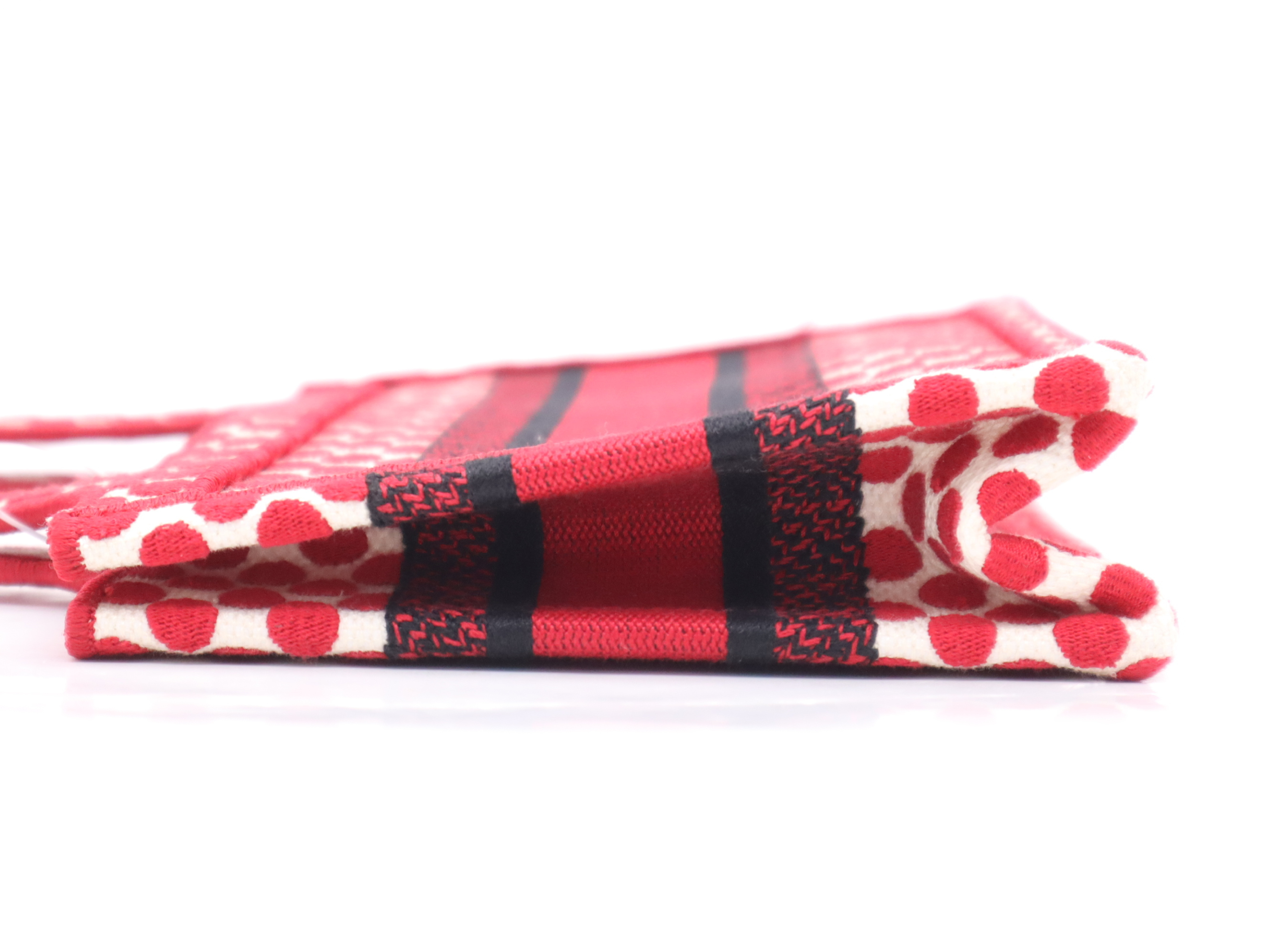 Canvas Book Tote Mini Tote Bag, Red, with Dust Bag, Handbag — view 3